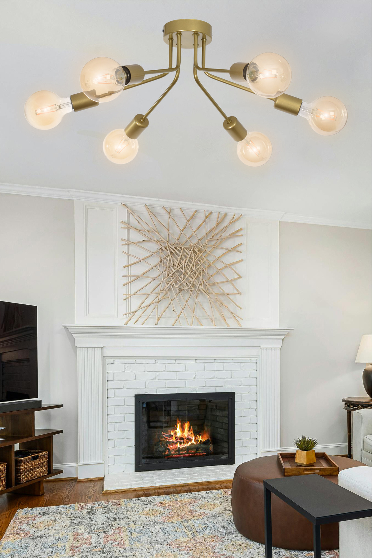 Naomi Modern Tasarım Salon Yatak Odası Oturma Odası Mutfak Eskitme Renk 6 lı Avize ( AMPÜLSÜZ )