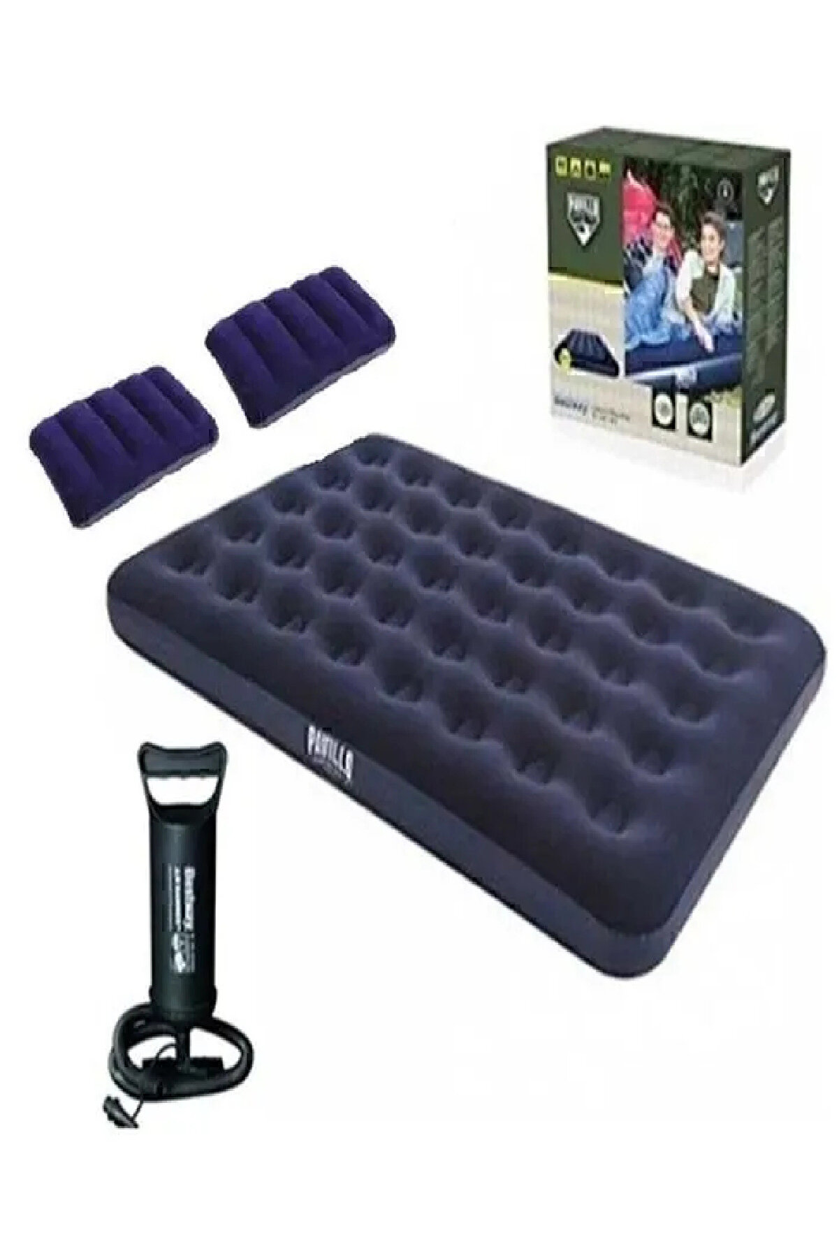 67002 Çift Kişilik Şişme Yatak Set 191 X 137 X 22 Cm ( Pompa Ve 2 Yastık Dahil )