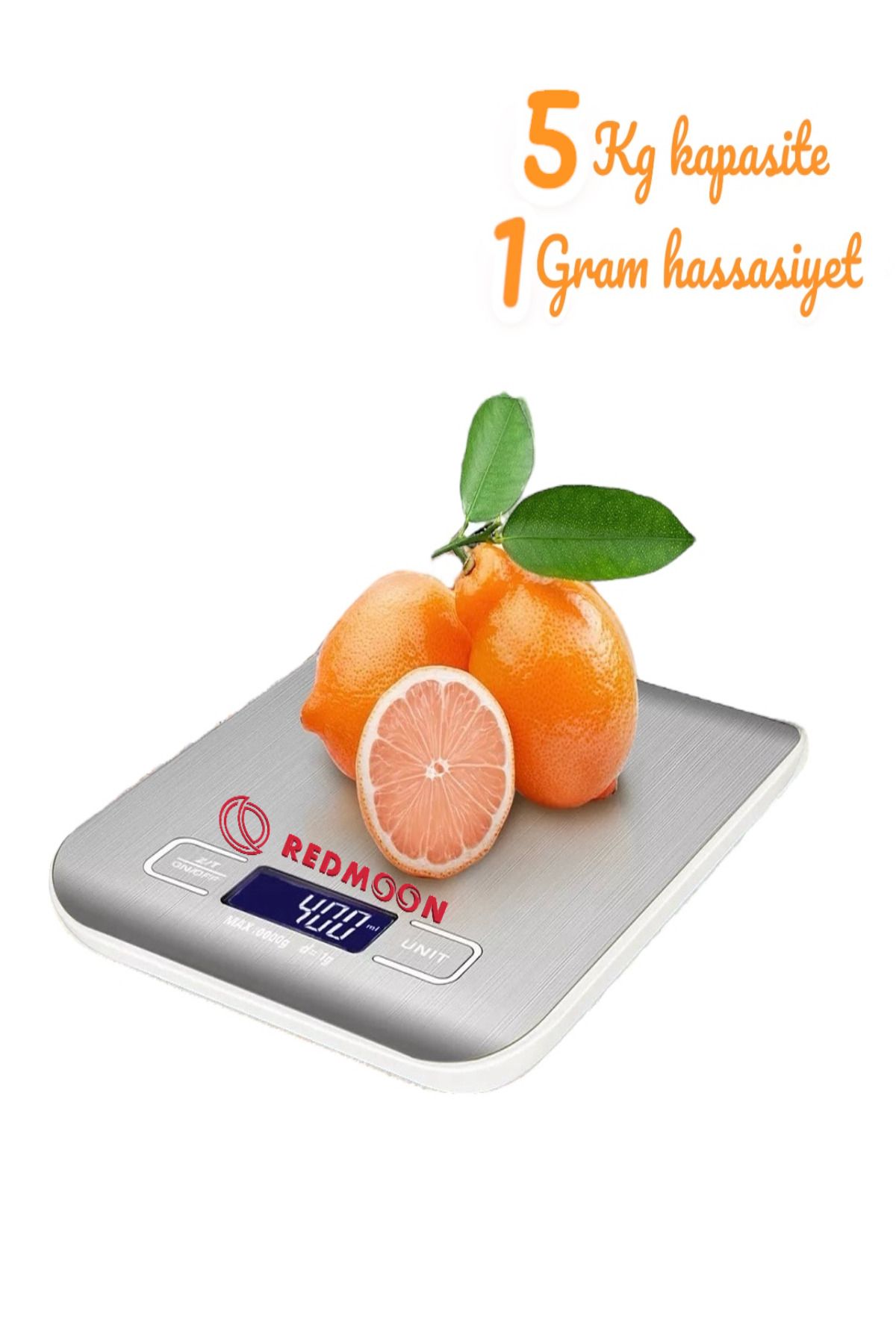 Lüx Mutfak Terazisi Dijital 5 Kg Paslanmaz Çelik Mutfak Tartısı Pil Hediyeli