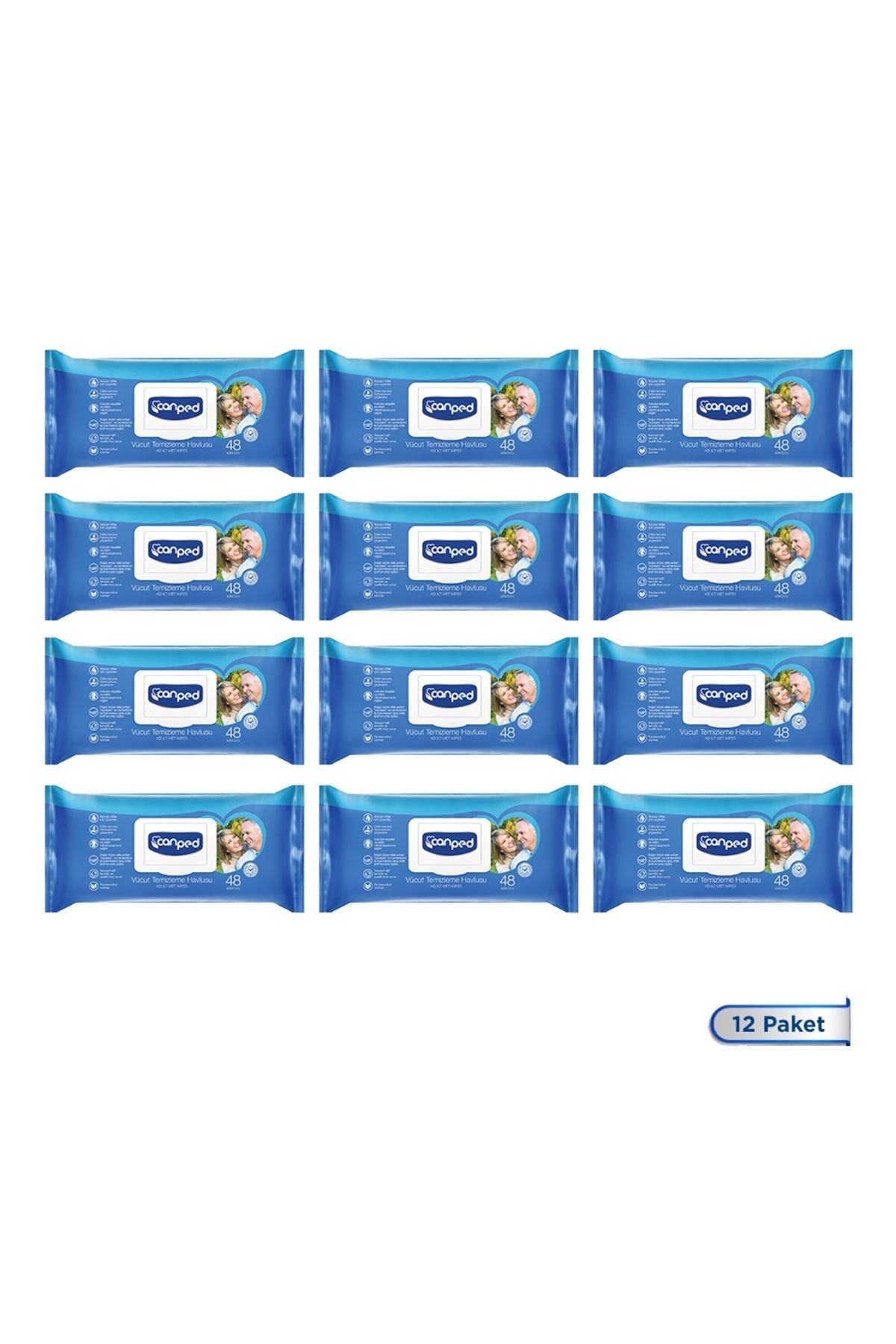 Vücut Temizleme Mendili 48 Li X 12 Adet (576 YAPRAK)