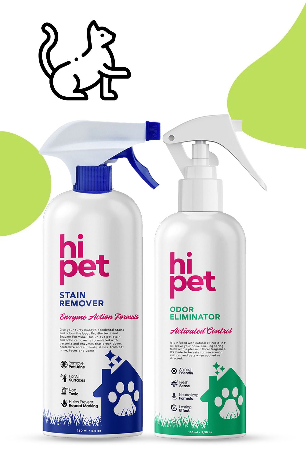 Kedi Leke Çıkarıcı Ve Koku Giderici Sprey Seti