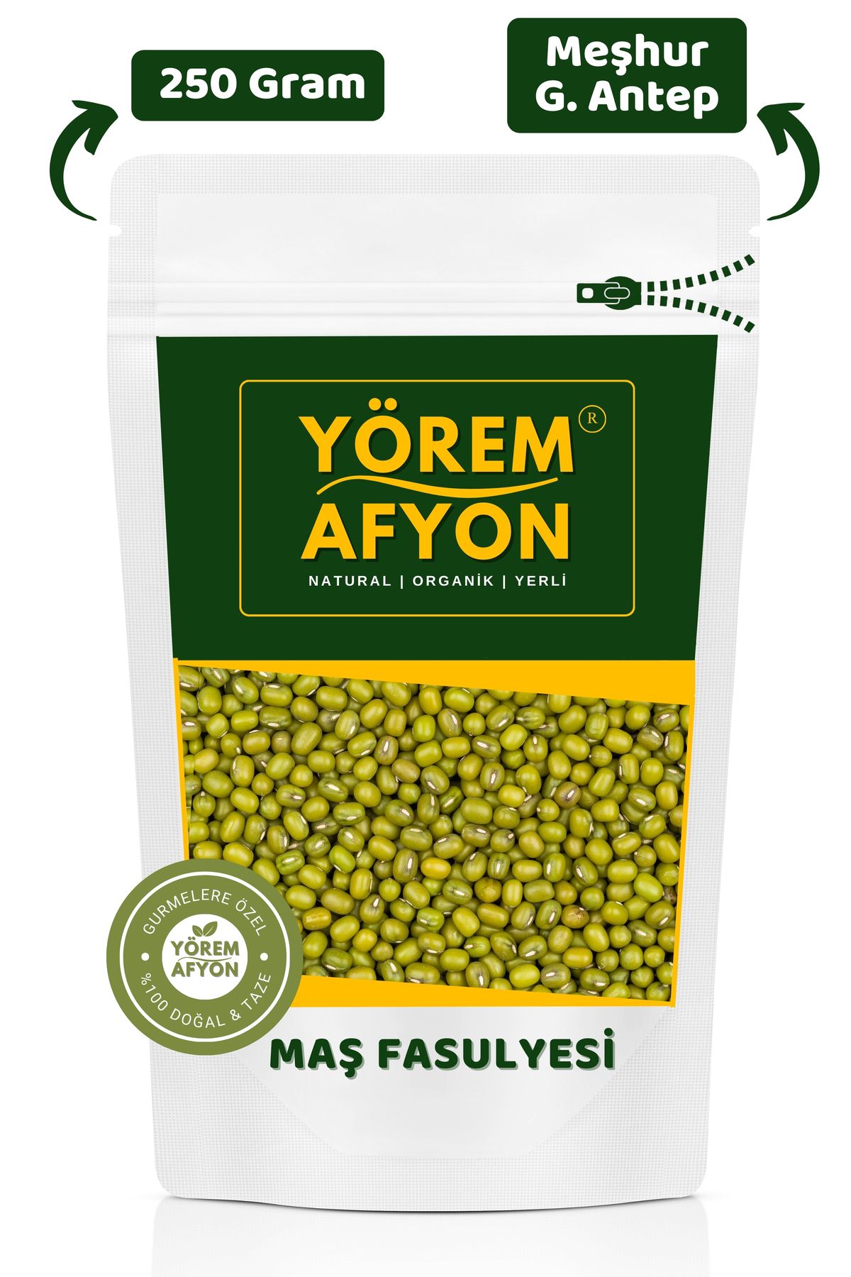 Meşhur Gaziantep Glütensiz Yüksek Proteinli Maş Fasulyesi, Cin Börülcesi {vigna Radiata} | 250gr.