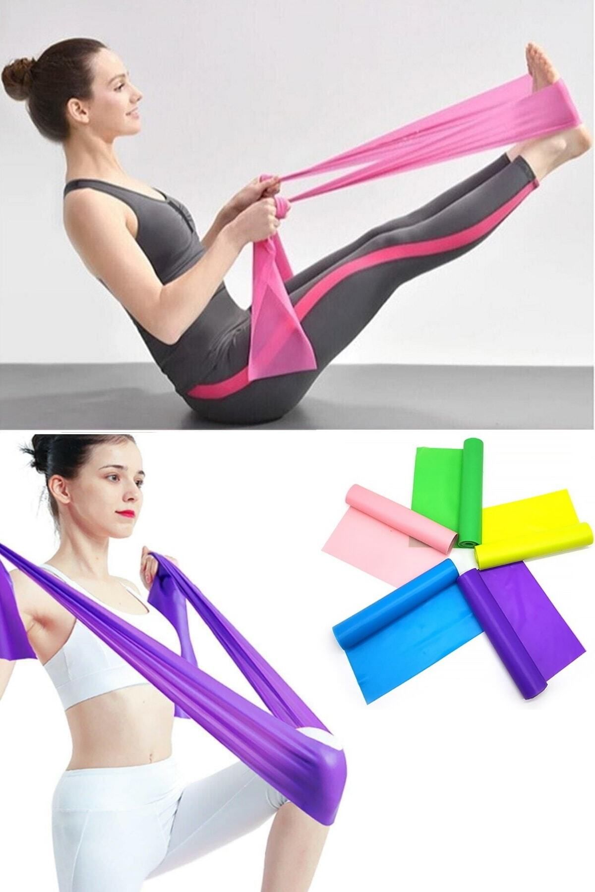 Pilates Kursu Dersi İçin Pilates Bandı Direnç Jimnastik Lastiği