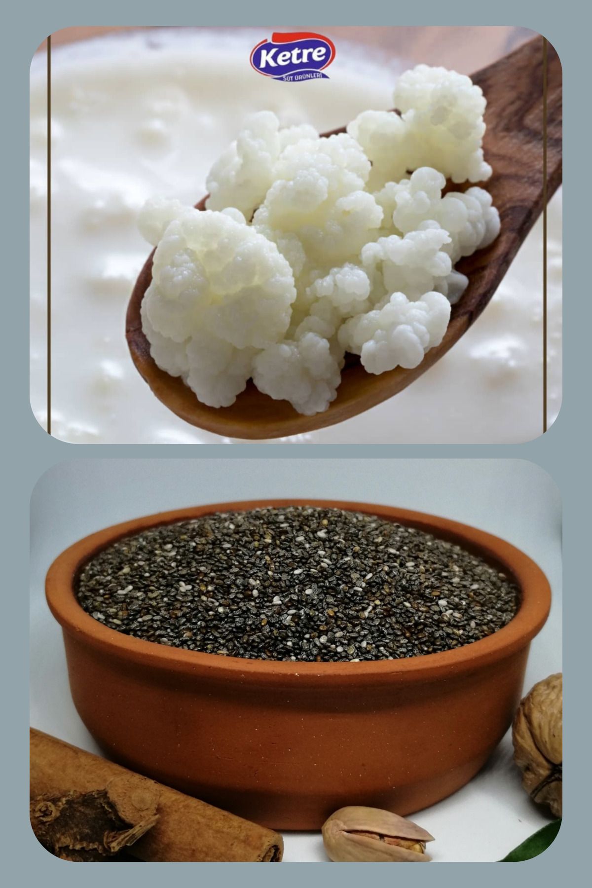 KEFİR MAYASI & 100 GR CHİA TOHUMU DOĞAL YÖRESEL NATURAL KATKISIZ PROBİYOTİK