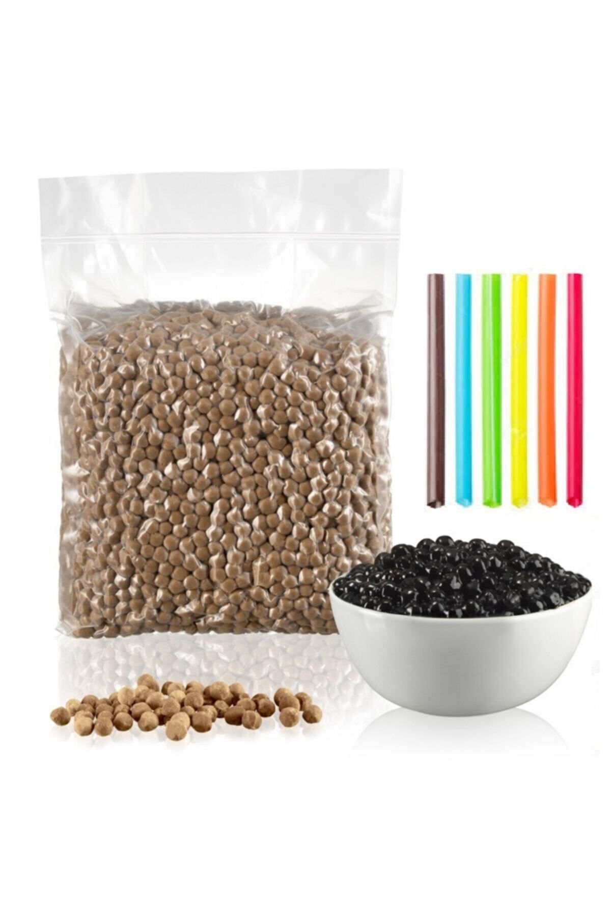 1 Kg. Tapyoka Incileri Ve 25 Adet Kalın Pipet/bubble Tea/tapioca Pearls/boba Tea/bubble Tea