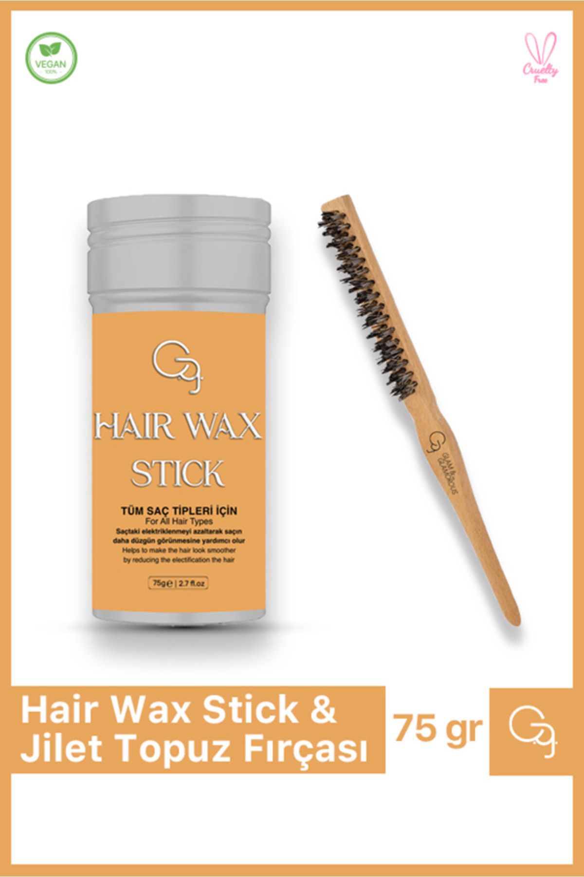 Hair Wax Stick 75gr - Saç Sabitleyici Berberstıckwax Topuz Fırçası