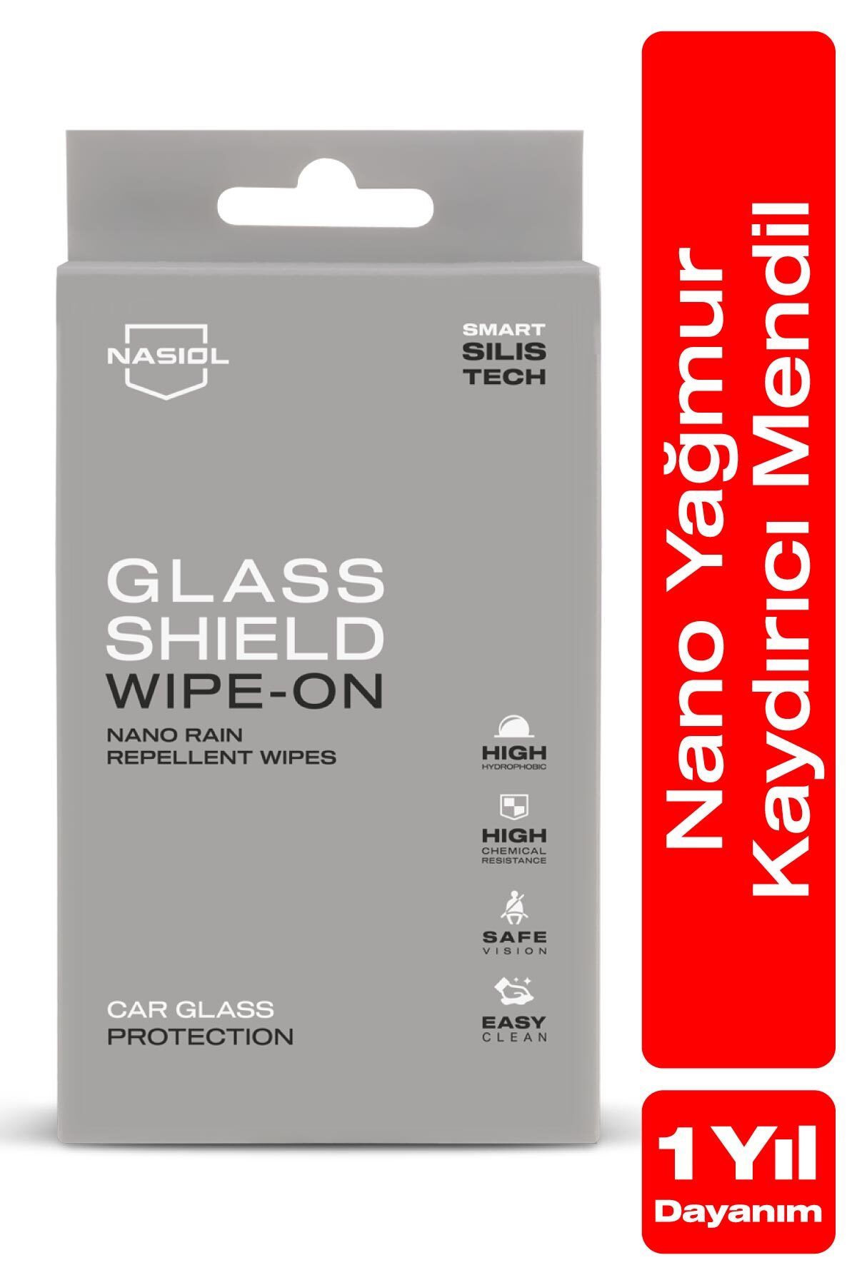 Glasshield Wipe-On Nano Yağmur Kaydırıcı Mendil-Cam Yüzey Seramik Kaplama-1 Yıl Dayanım