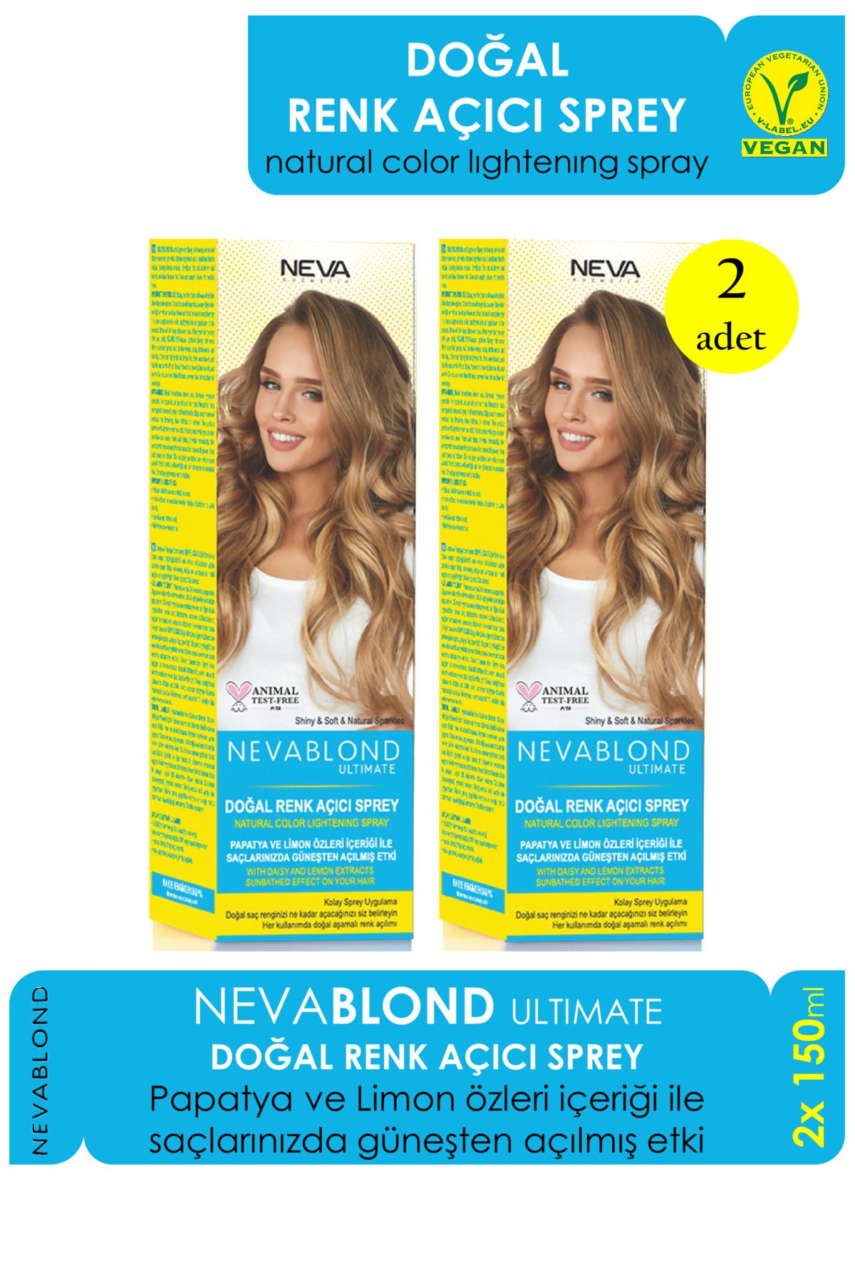 Nevablond Doğal Renk Açıcı Papatya Özü Sprey 150 ml 2'li Set