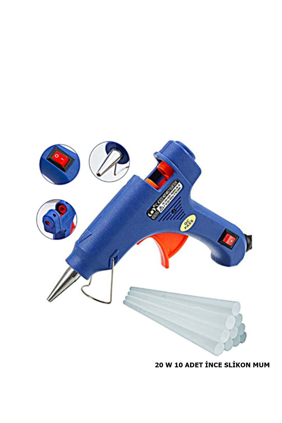 Sıcak Silikon Tabancası Koruma Anahtarlı-10 Adet Silikon Tabancası Mumu