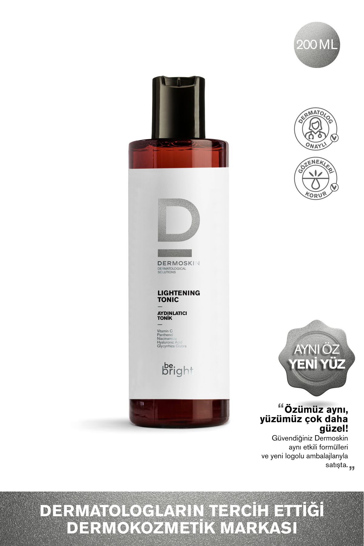 Be Bright Aydınlatıcı Tonik | Gözenek Sıkılaştırıcı | Leke Karşıtı | Hyaluronik Asit | 200 ml