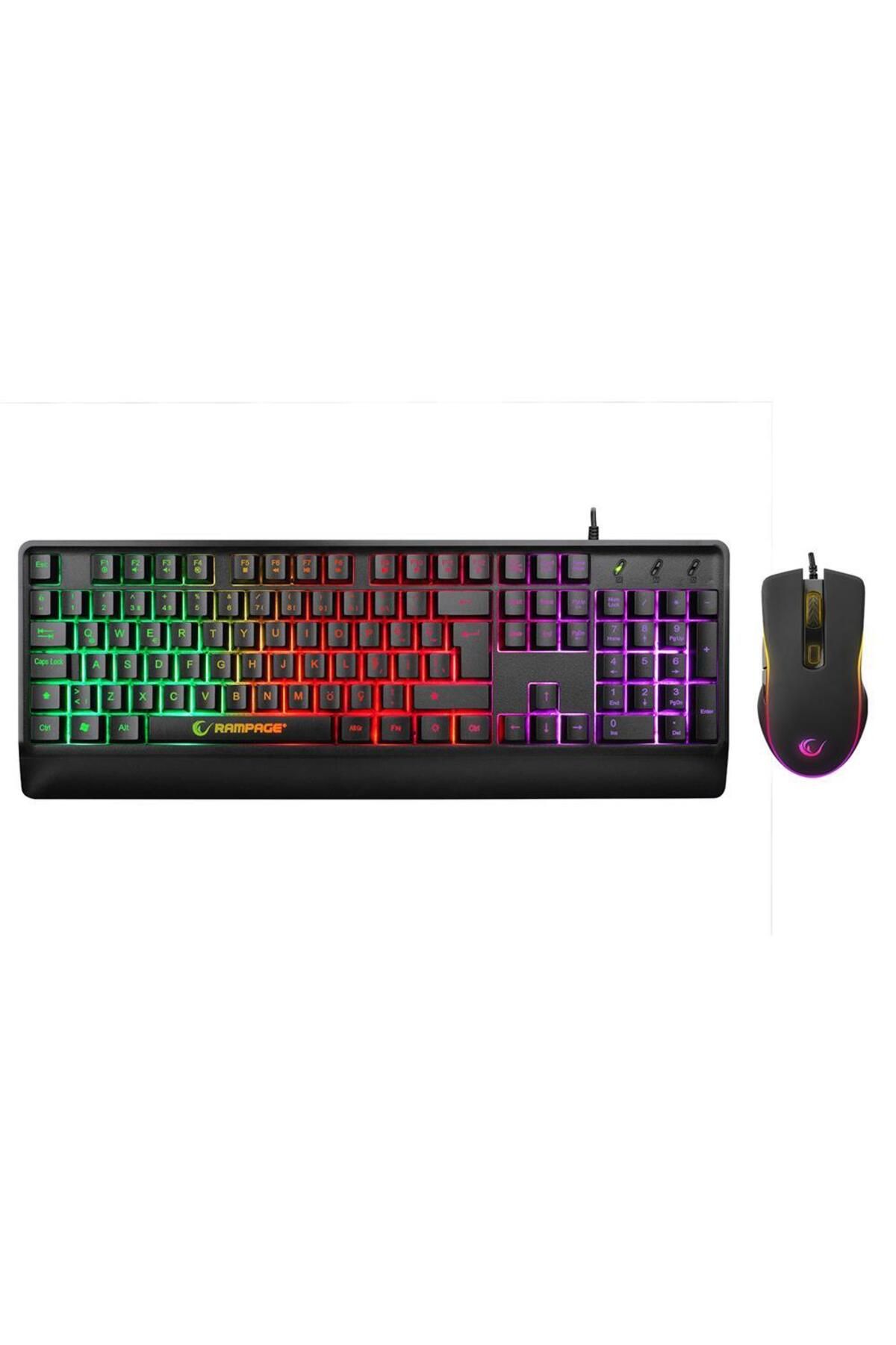 KM-99 DOBBLE Rainbow Backlight 7 Tuşlu 6400dpi Gaming Klavye + Mouse Set