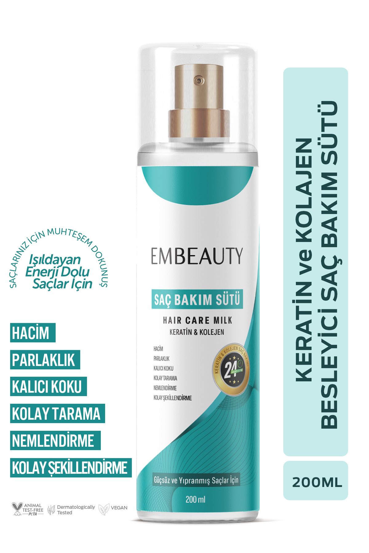 Besleyici Keratin Kolajen Saç Bakım Sütü 200 ML