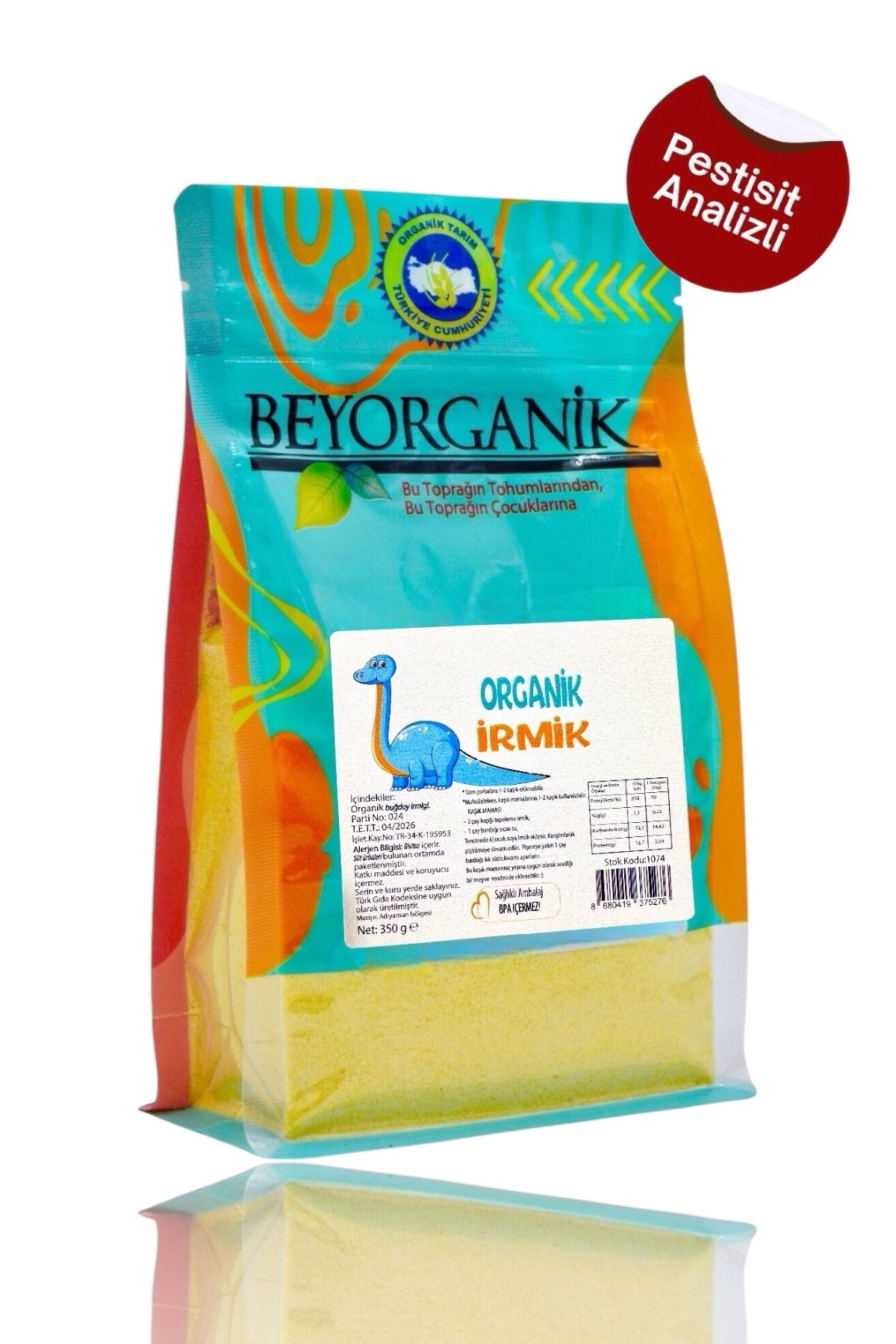 Organik Bebek Irmik 350gr (PESTİSİT VE AFLATOKSİN ANALİZLİ)