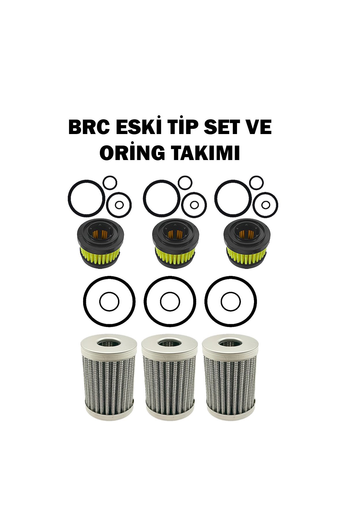 Filtre Takımı Üçlü Set Eski Tip Contaları Ile Birlikte