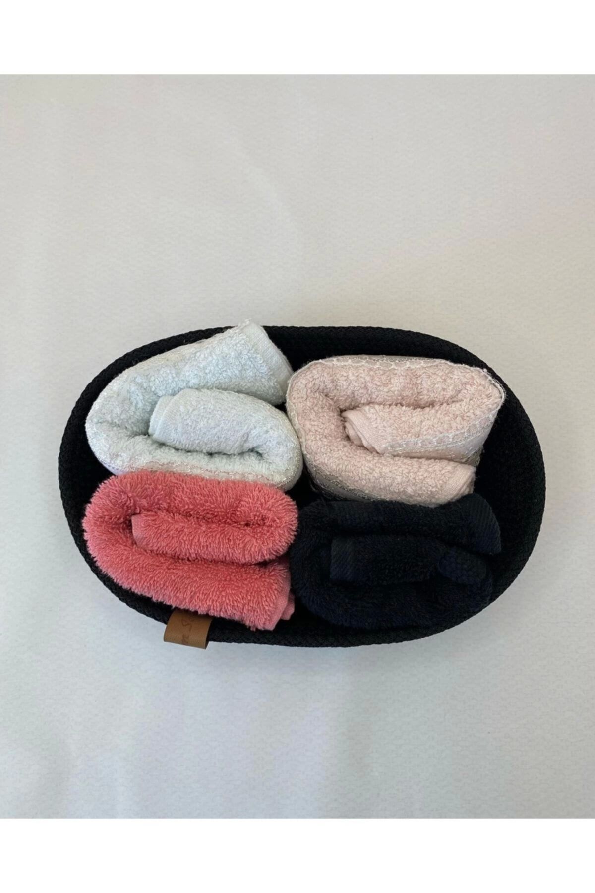Siyah Küçük Boy - Mini Havlu , Saklama Kutusu, Dekoratif Sepet,banyo Aksesuarı
