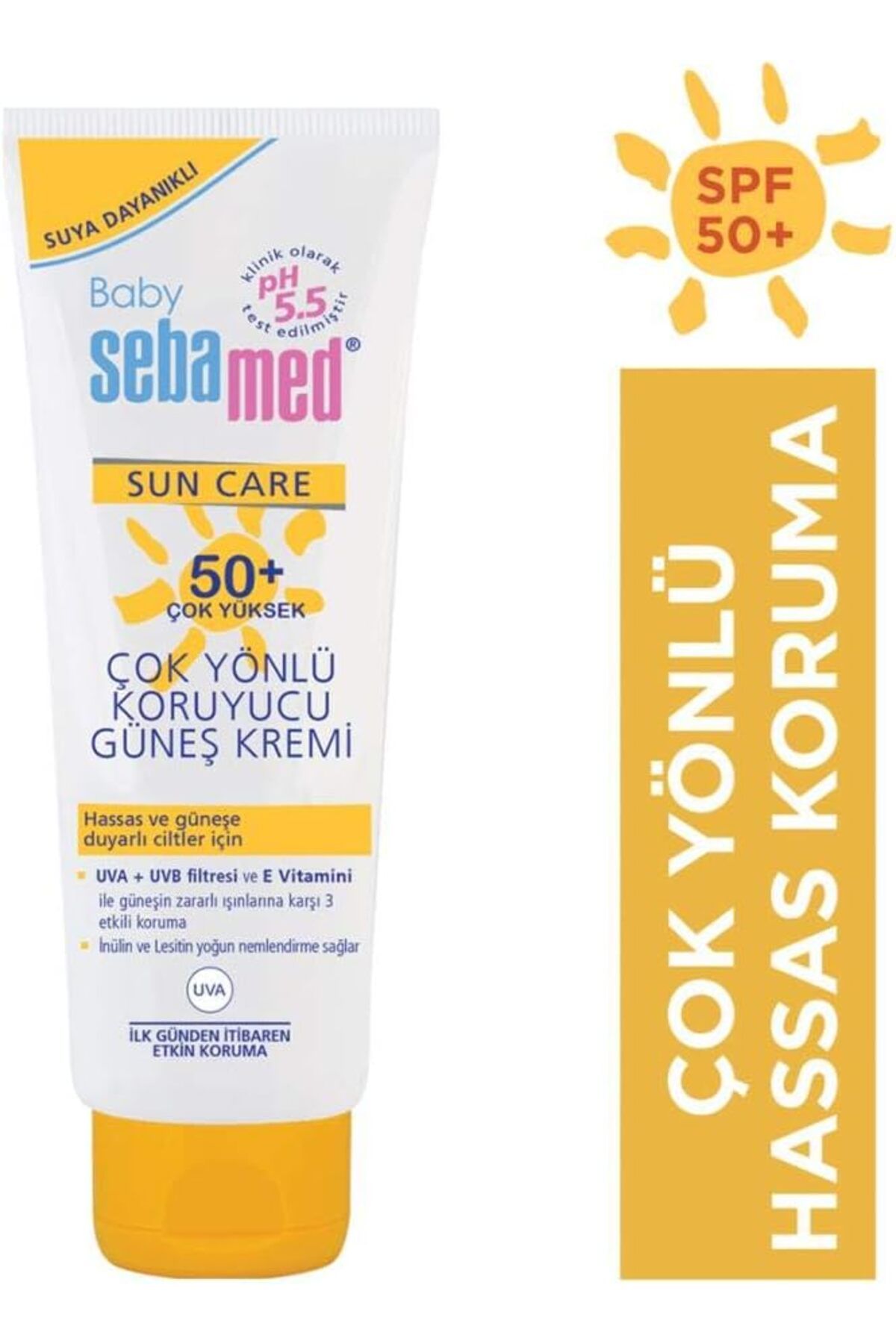 Baby UVA - UVB Filtresi ve E Vitamini Etkili Çok Yönlü Koruyucu Çocuk Güneş Kremi 50 SPF 75 ml