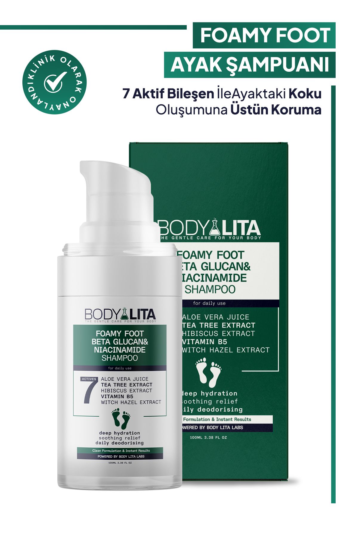 Foamyfoot Ayak Kokusu Giderici Çay Ağacı Ve 7 Aktif Içerikli ayak köpük şampuanı