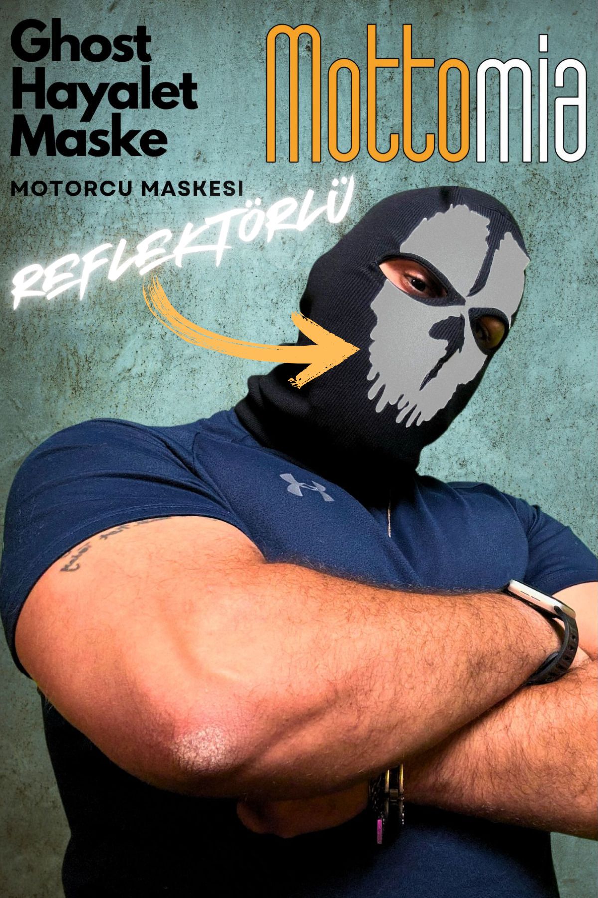 Reflektörlü Ghost Maskesi - Call Of Duty Hayalet Maske Termal Balaklava Motorcu Ve Kayakçılar