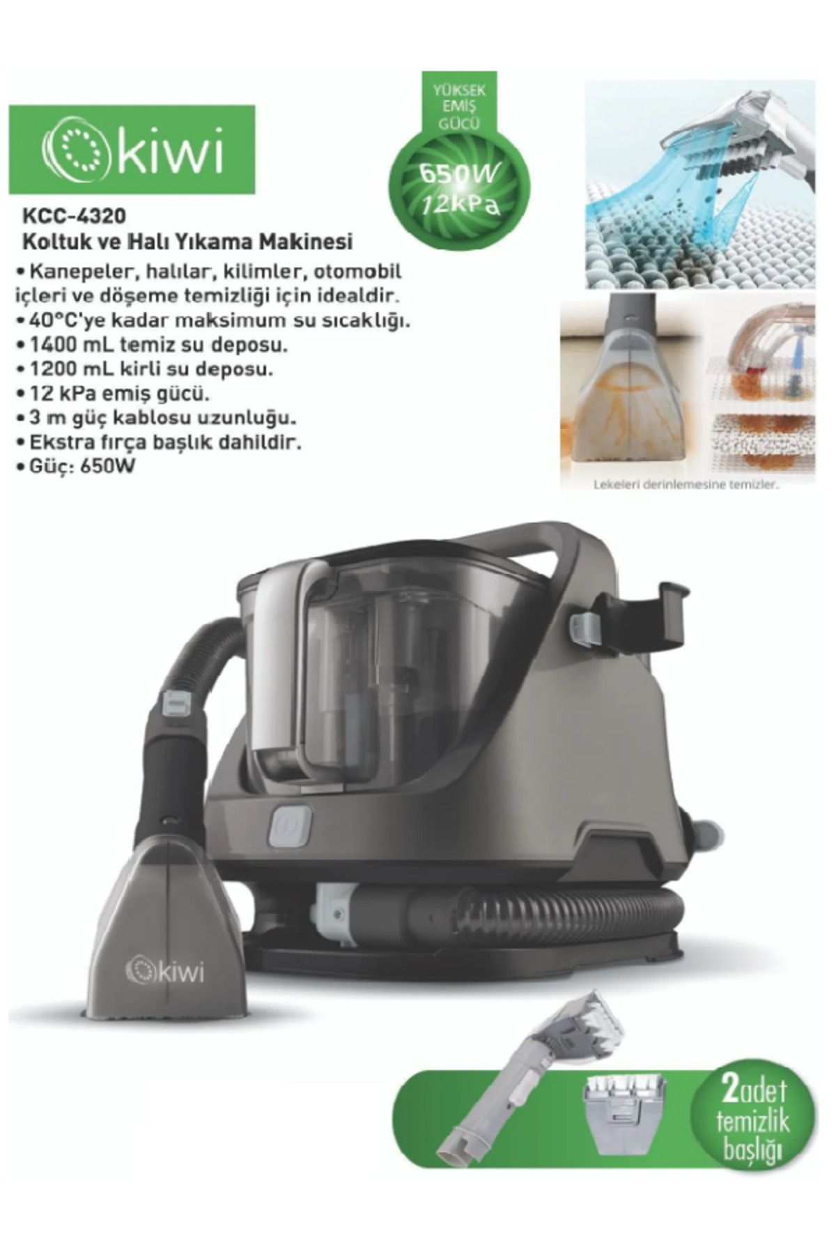 Kcc-4320 Koltuk Ve Halı Yıkama Makinesi Siyah