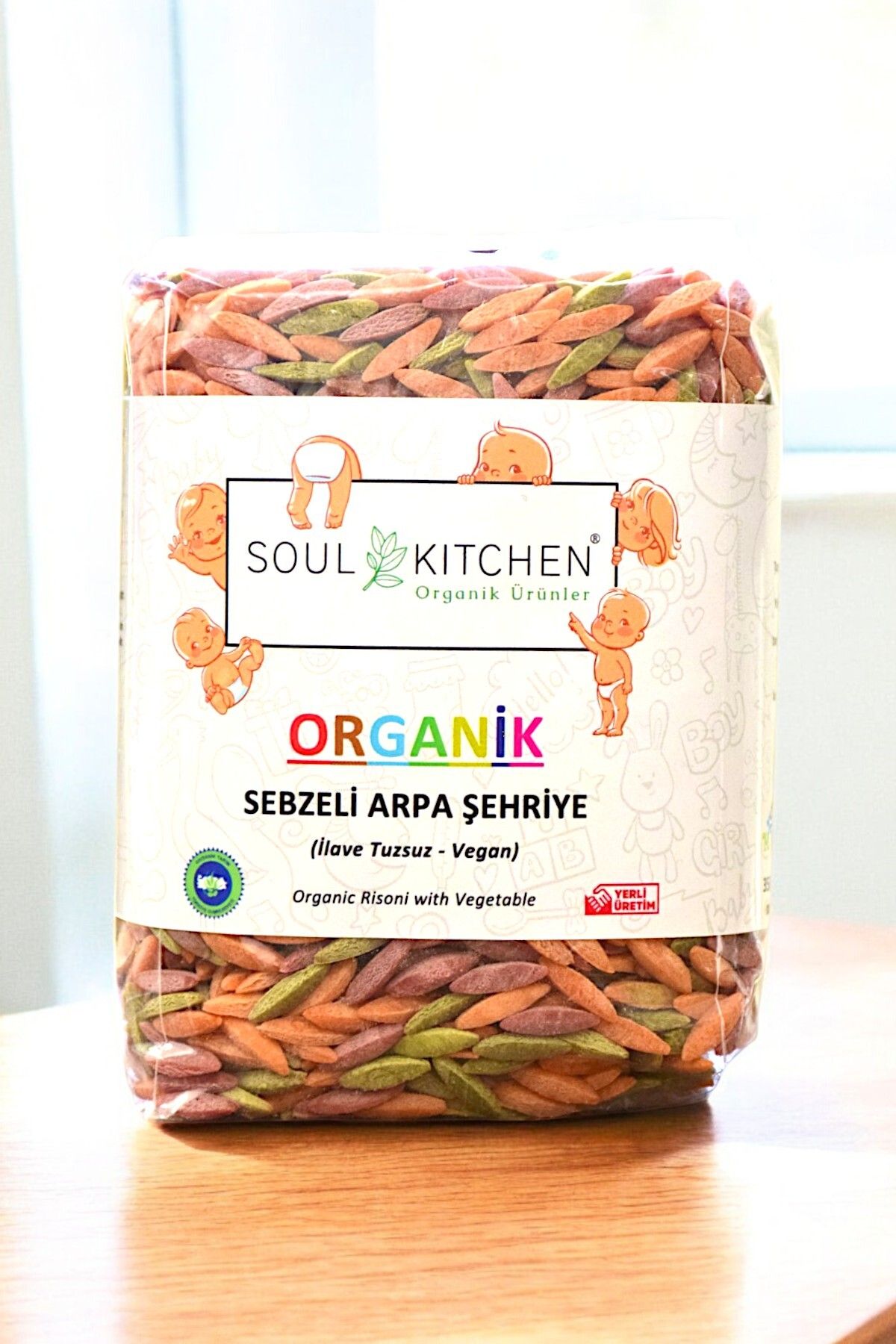 Organik Sebzeli Bebek Arpa Şehriye 350gr - Tuzsuz