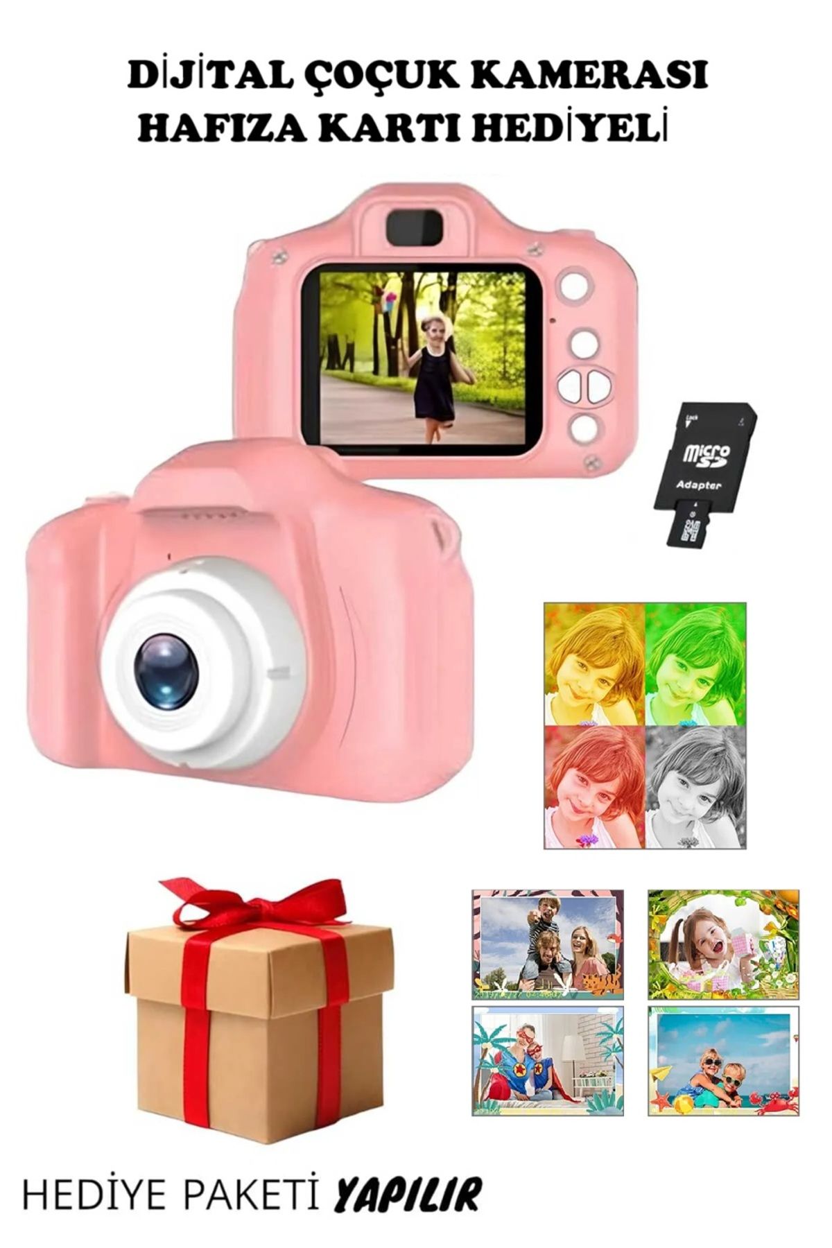 Mini Fotoğraf Makinesi Çocuk Için Eğitici Video Kamera 1080p Hd Ekran Digital Usb Şarjlı Lens Camera