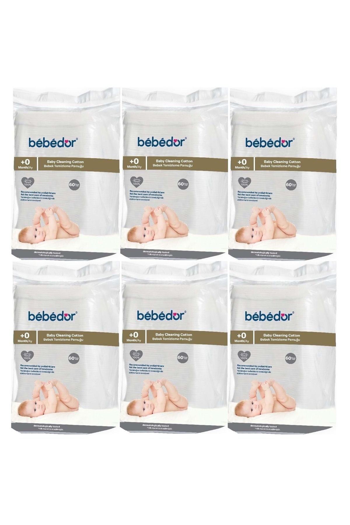 Bebek Temizleme Pamuğu 60'lı 6 Paket