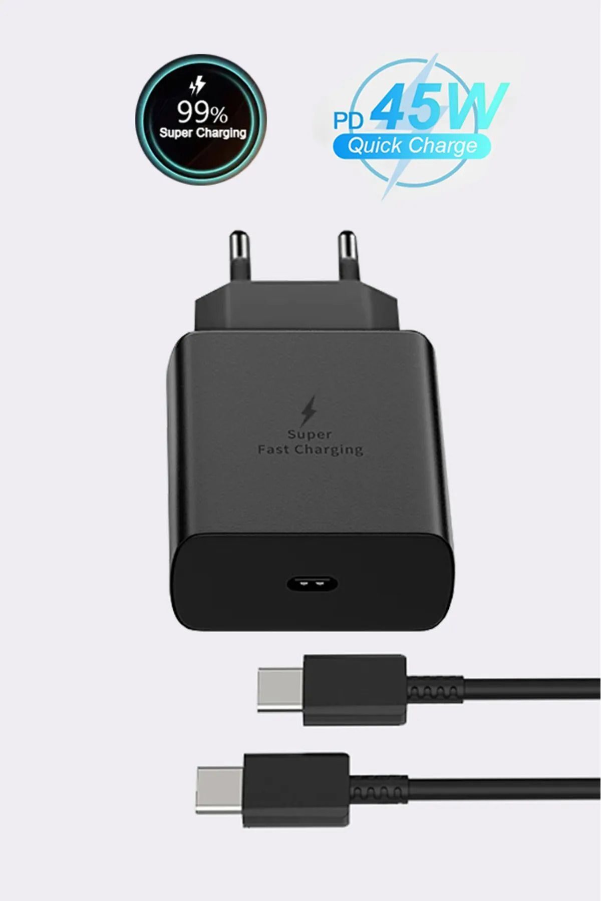 Samsung Galaxy S23 Ultra S23+ S24 Ultra S24+ 5G Uyumlu 45W Turbo Hızlı Şarj Aleti Cihazı Seti PD