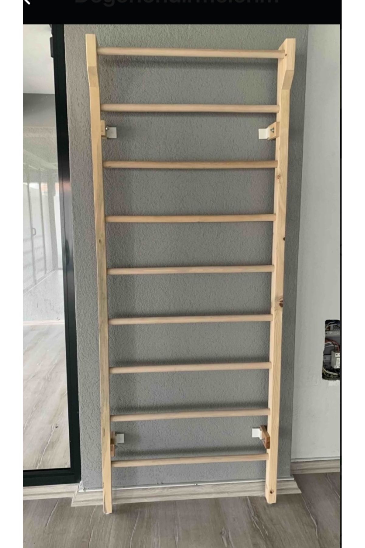 Doğal Ahşap 200 X 70 Barfikli Skolyoz Barı, Dikey Rehabilitasyon Barı, Isveç Merdiveni, Stall Bar