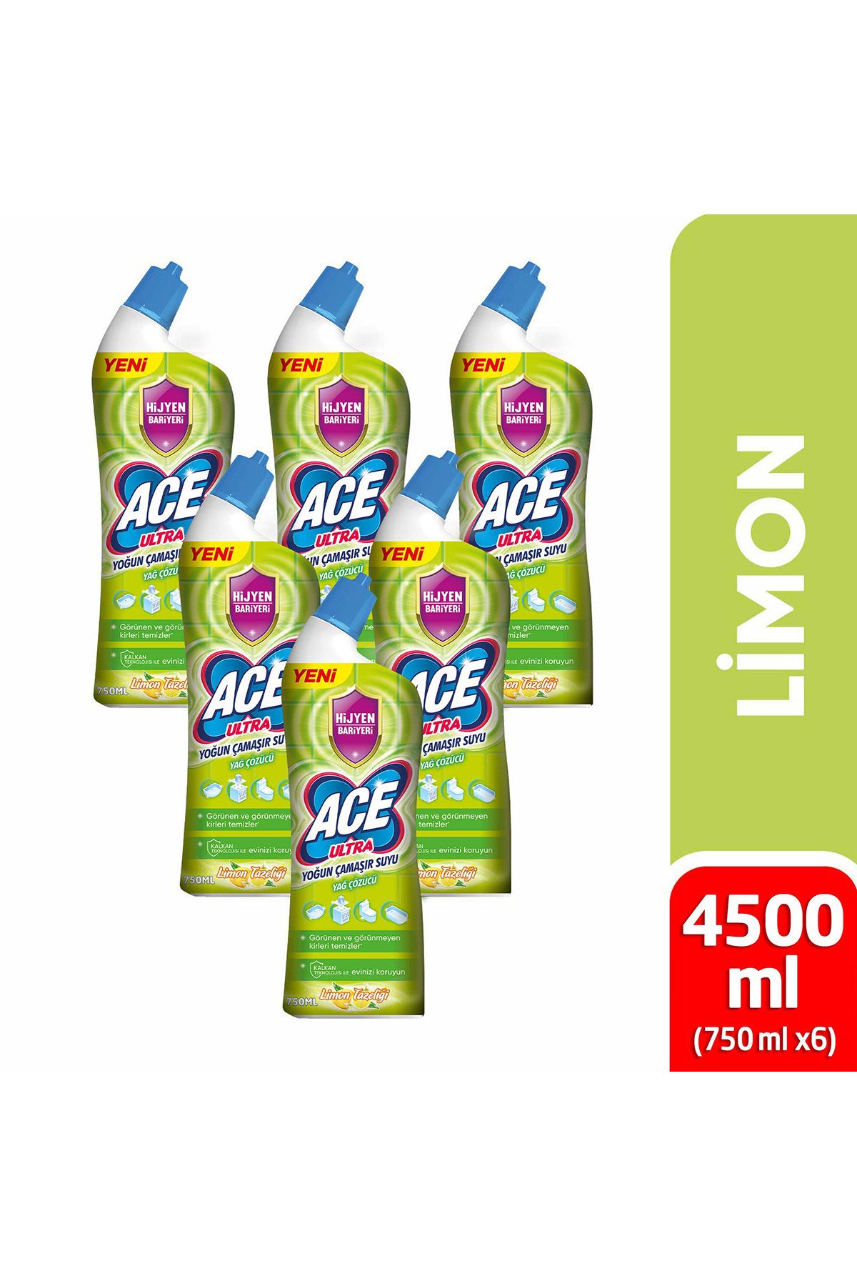 Ultra Yoğun Kıvamlı Çamaşır Suyu Limon Tazeliği 810g X6