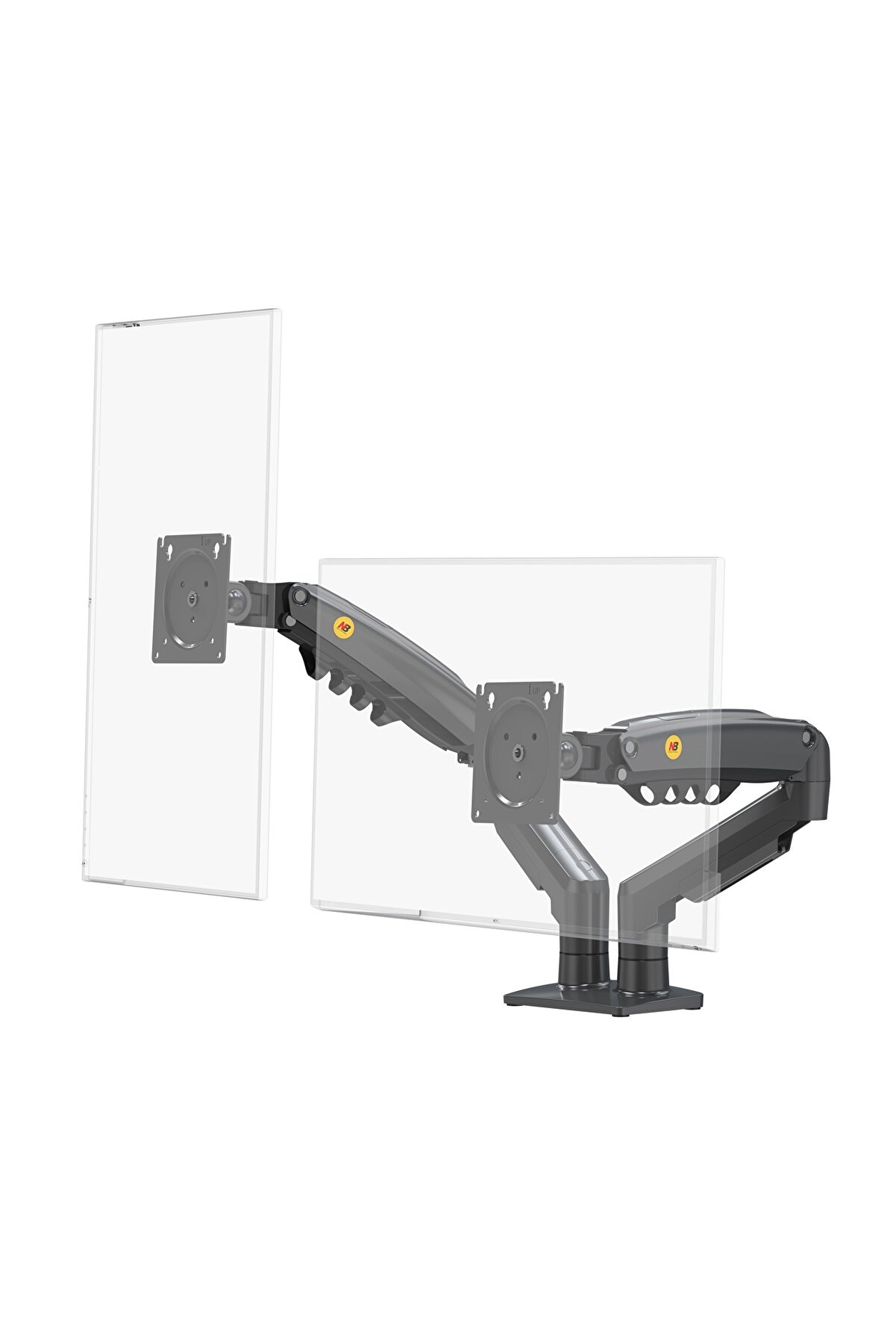 Nb F160 17-27 " Çift Kol Amortisörlü Vesa Monitör Standı