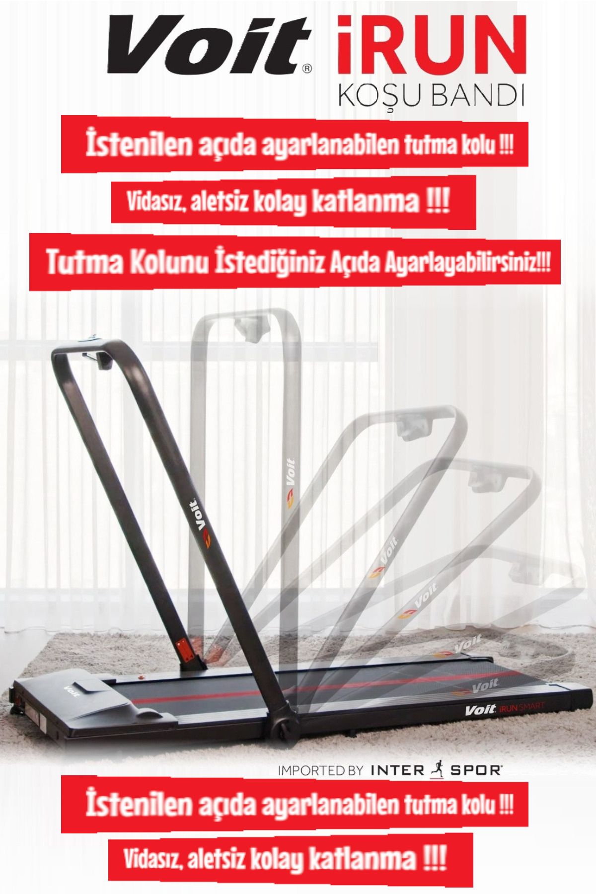Irun Smart Katlanır Koşu Bandı 12km Hız Bluetooth App Uzaktan Kumanda Katlanabilir