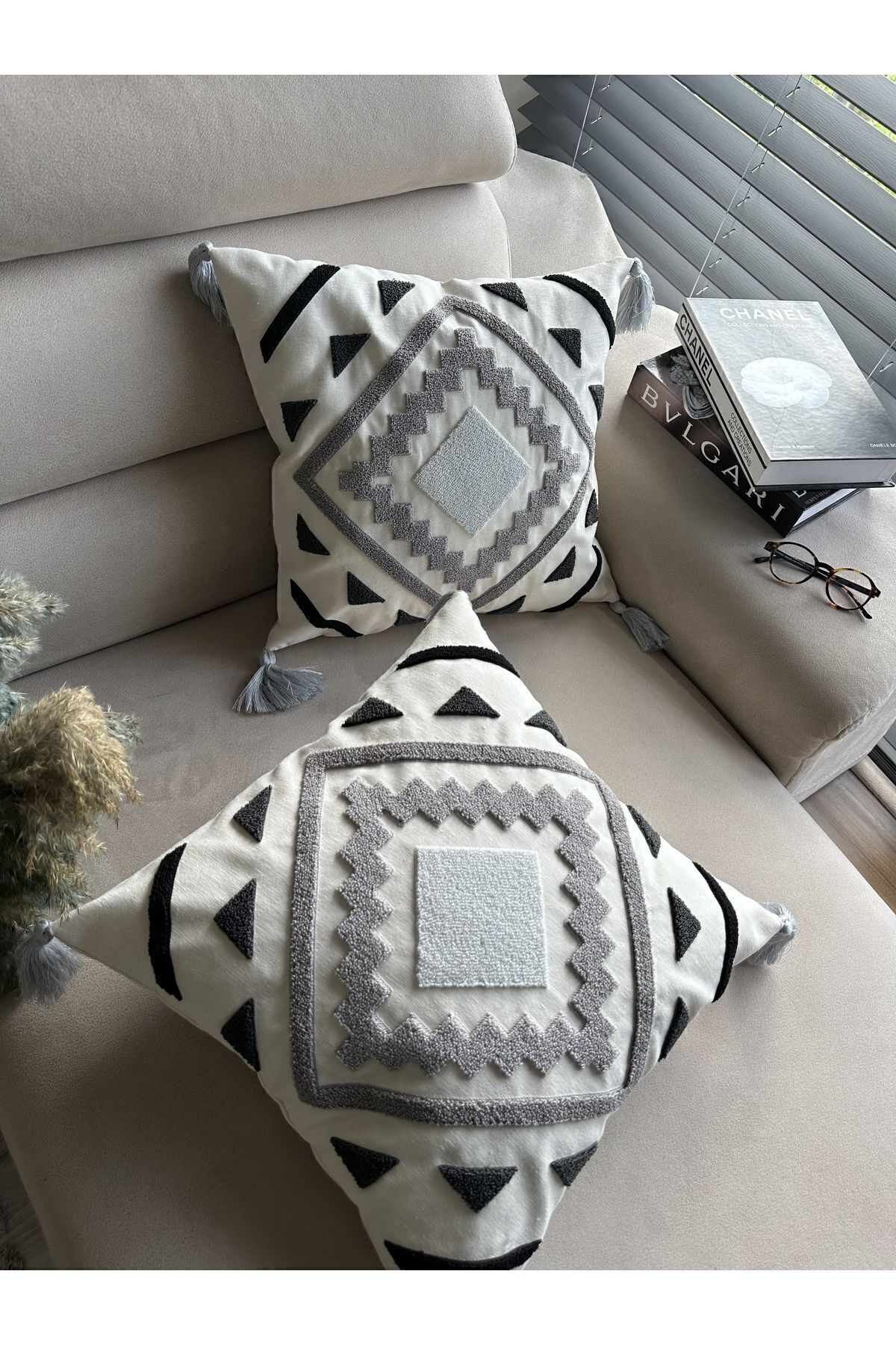 Yankı Home Punch Nakışlı 2adet Kırlent Kılıfı