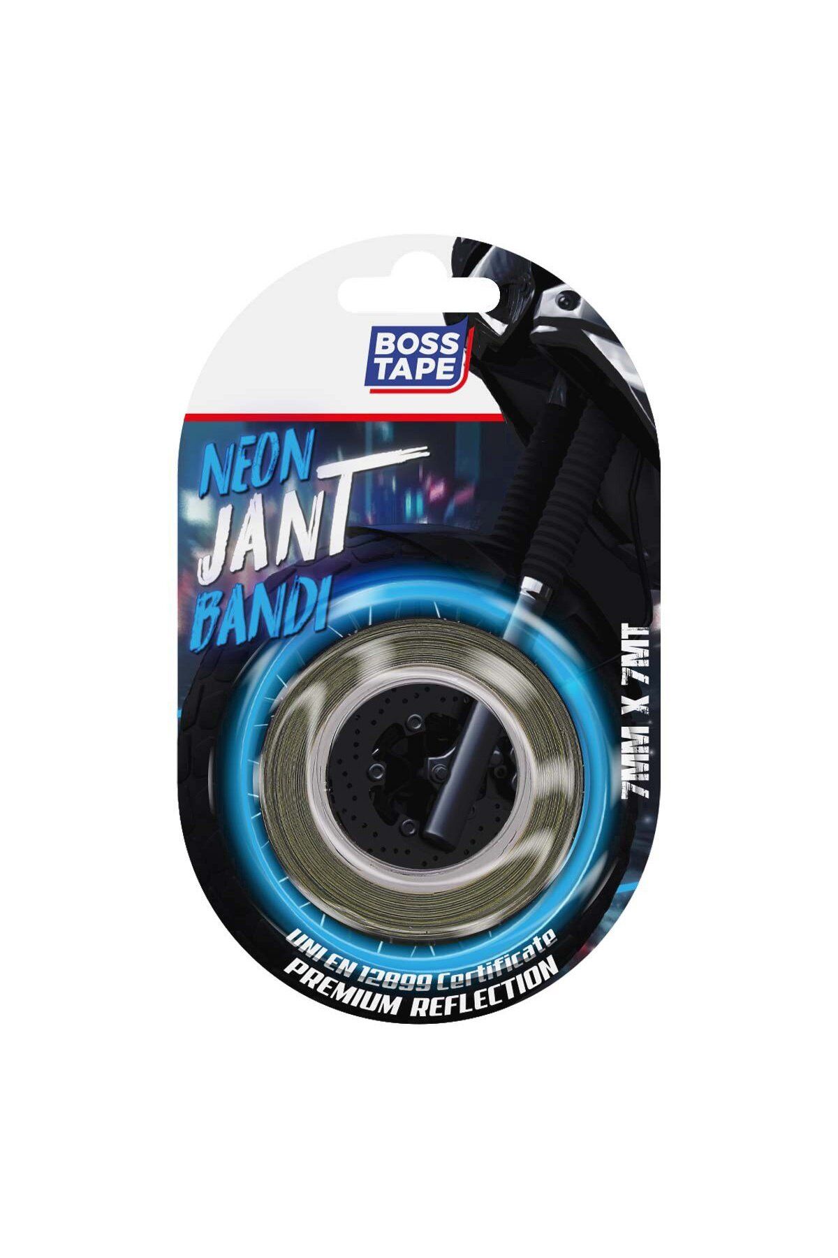 Araç Otomobil Motosiklet Parlayan Reflektörlü Mavi Neon Jant Bandı Sertifikalı En:7mm Boy:7mt