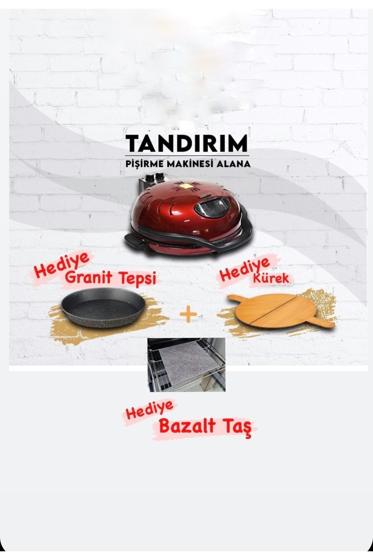 Ekmek Pişirme Makinesi Bazalt Taş Ve Kürek Hediyeli
