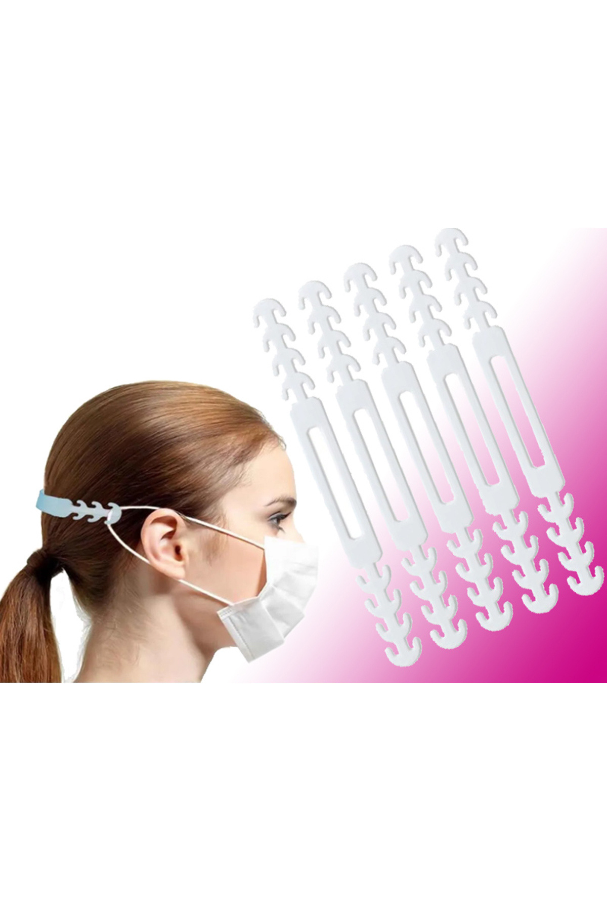 Maske Askı Tutucu Apartı 5'li Turuncum