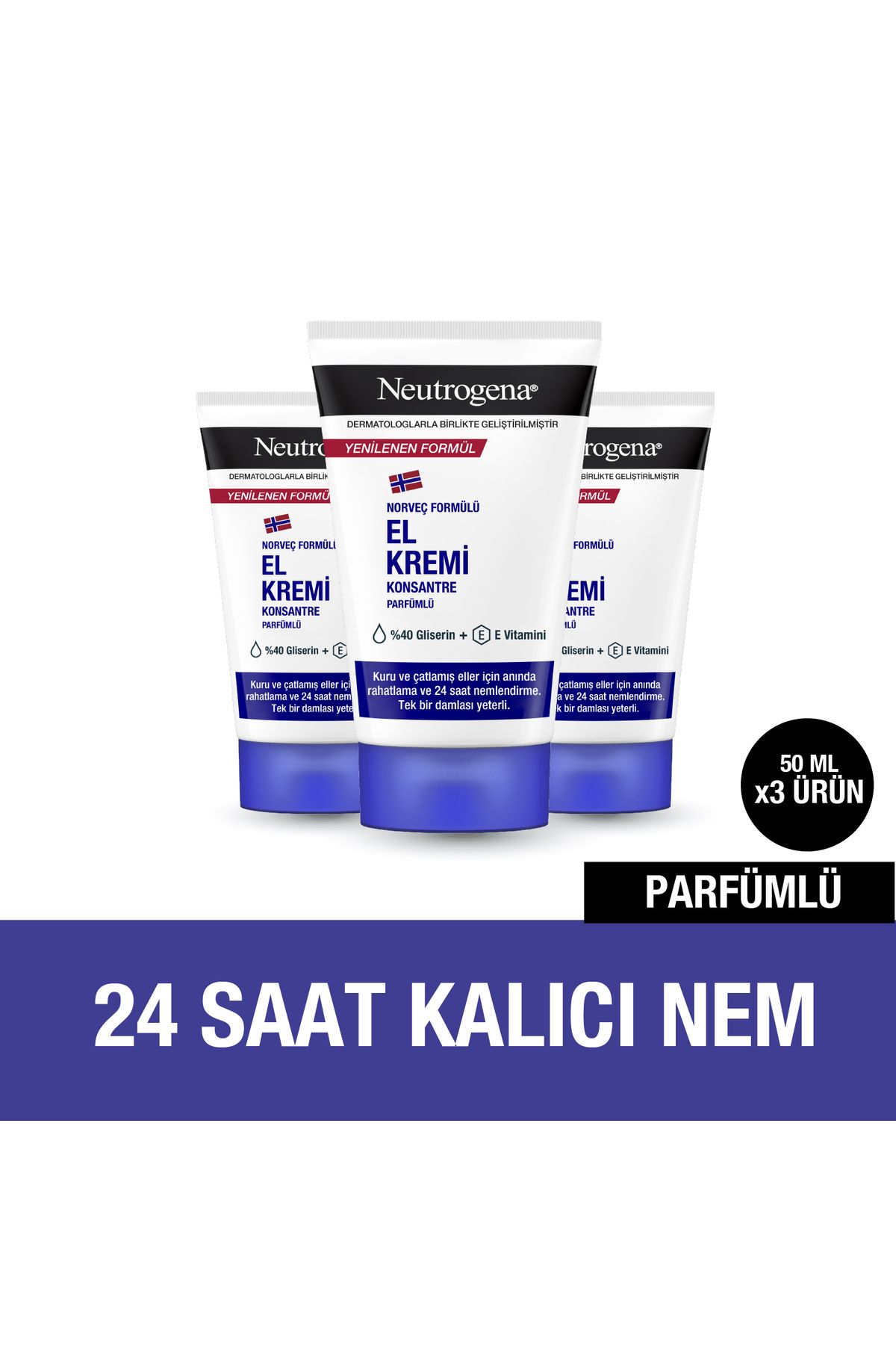 Norveç Formülü El Kremi Parfümlü 50 ml X 3 Adet