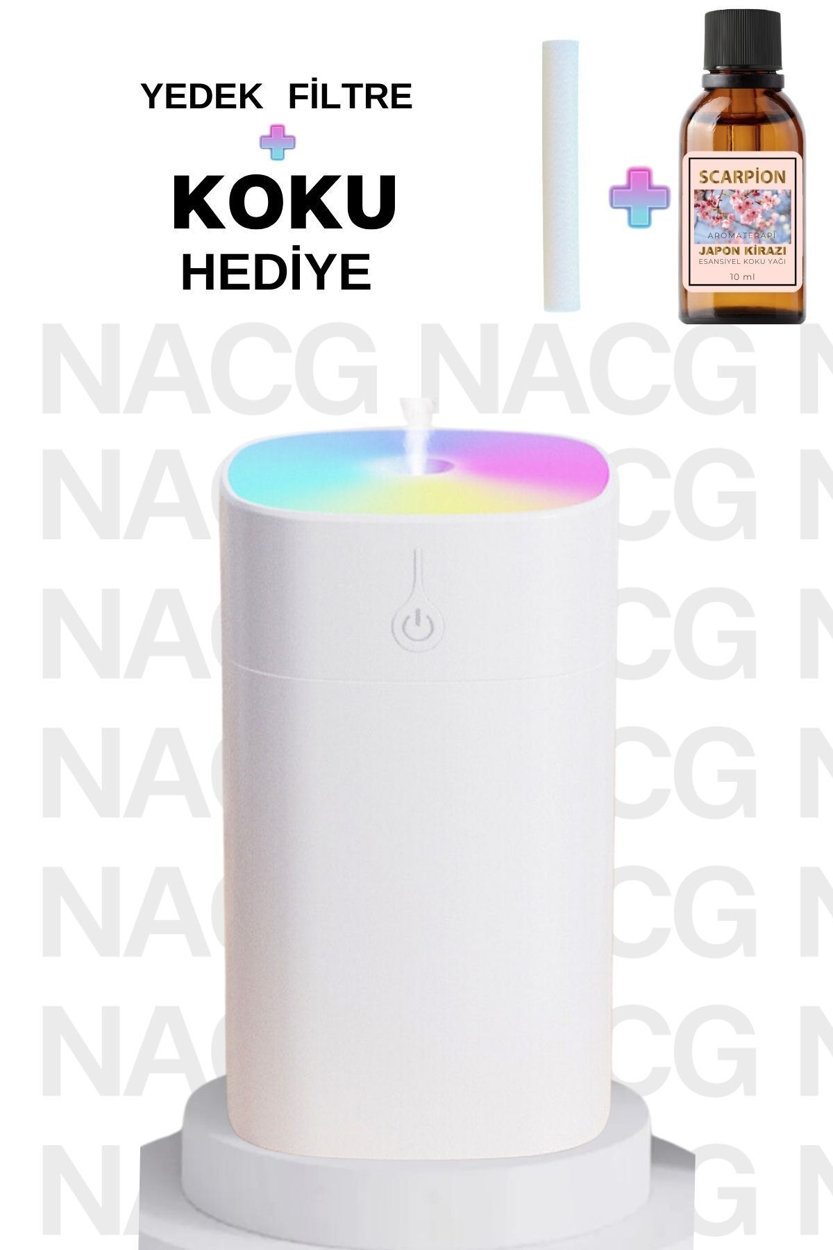 H2o Humidifier 400 Ml Ulrasonik Araba - Oda Hava Nemlendirici Buhar Makinesi Ve Aroma Difüzörü