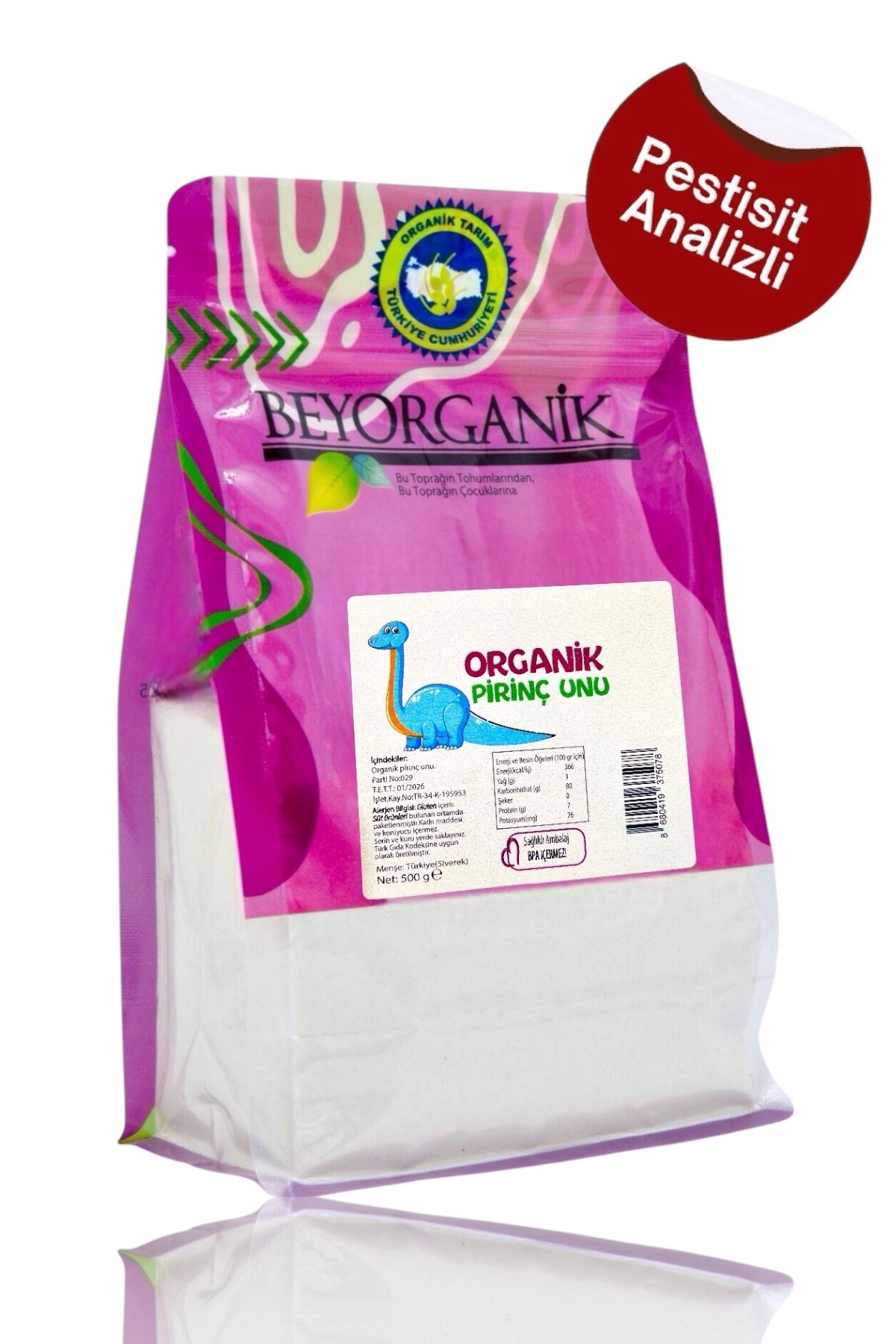 ORGANİK Bebek Pirinç Unu 500gr (PESTİSİT ve AFLATOKSİN ANALİZLİ)