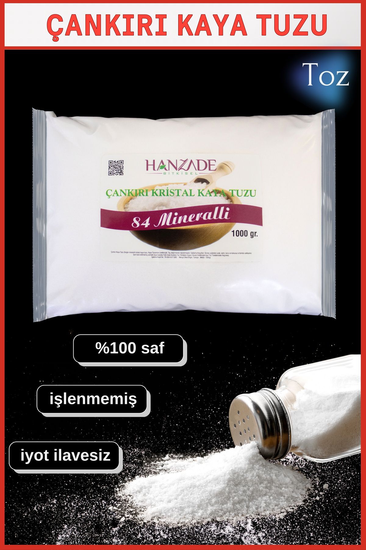 84 Mineralli Doğal Çankırı Kristal Toz Kaya Tuzu 1 Kg