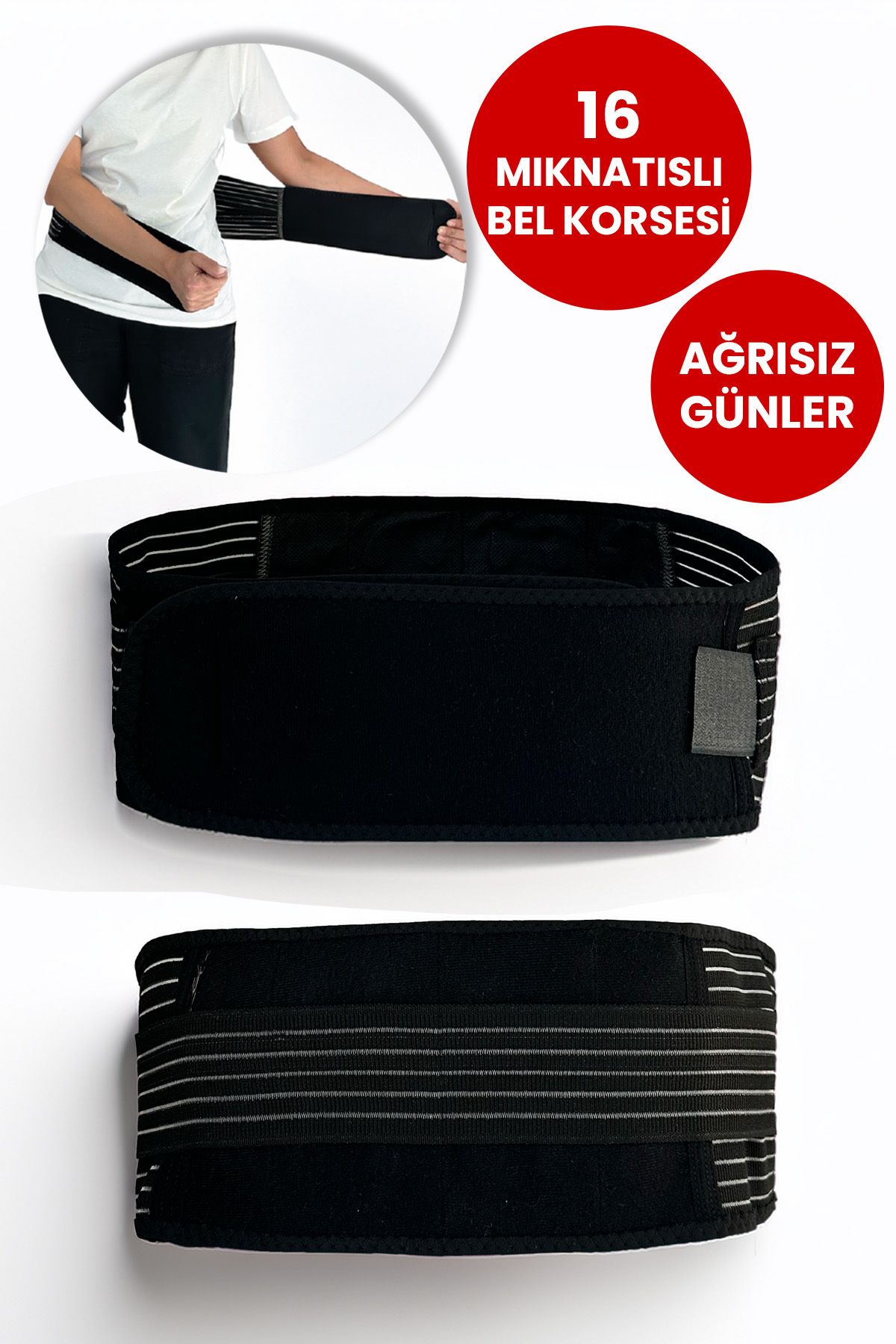 Isıtmalı Bel Kemeri Ağrı Giderici Manyetik Terapi Bel Destek Kemeri 16 Mıknatıslı Bel Korsesi