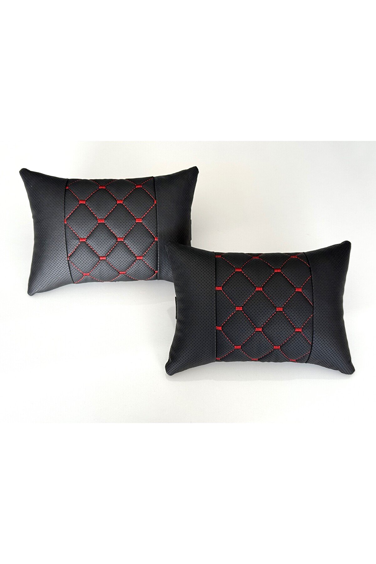 2'li Lüx Ortopedik Oto Boyun Yastığı Kırmızı Desenli