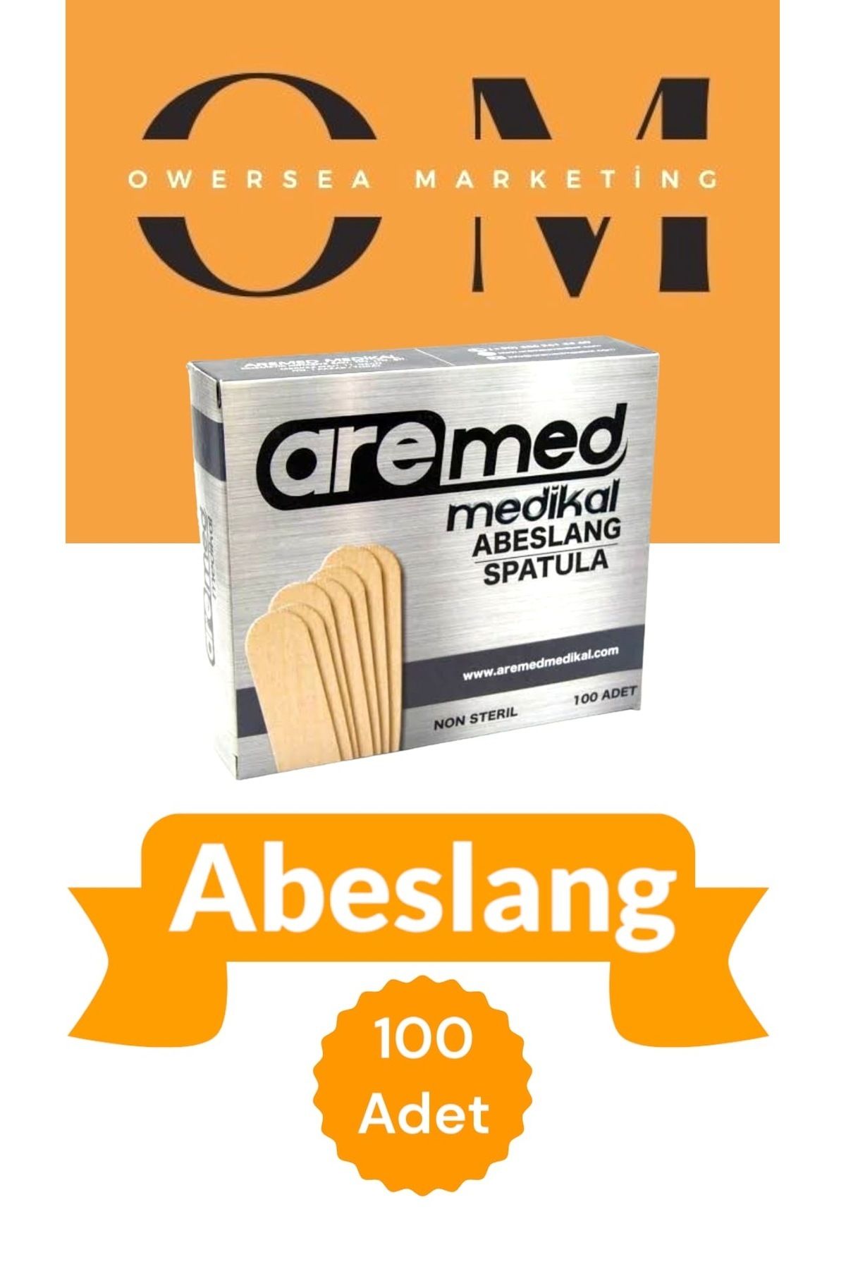 100 Lük Abeslang Tahta Dil Çubuğu Basacağı - Ağda Spatulası, Spatula Aremed*** Ahşap