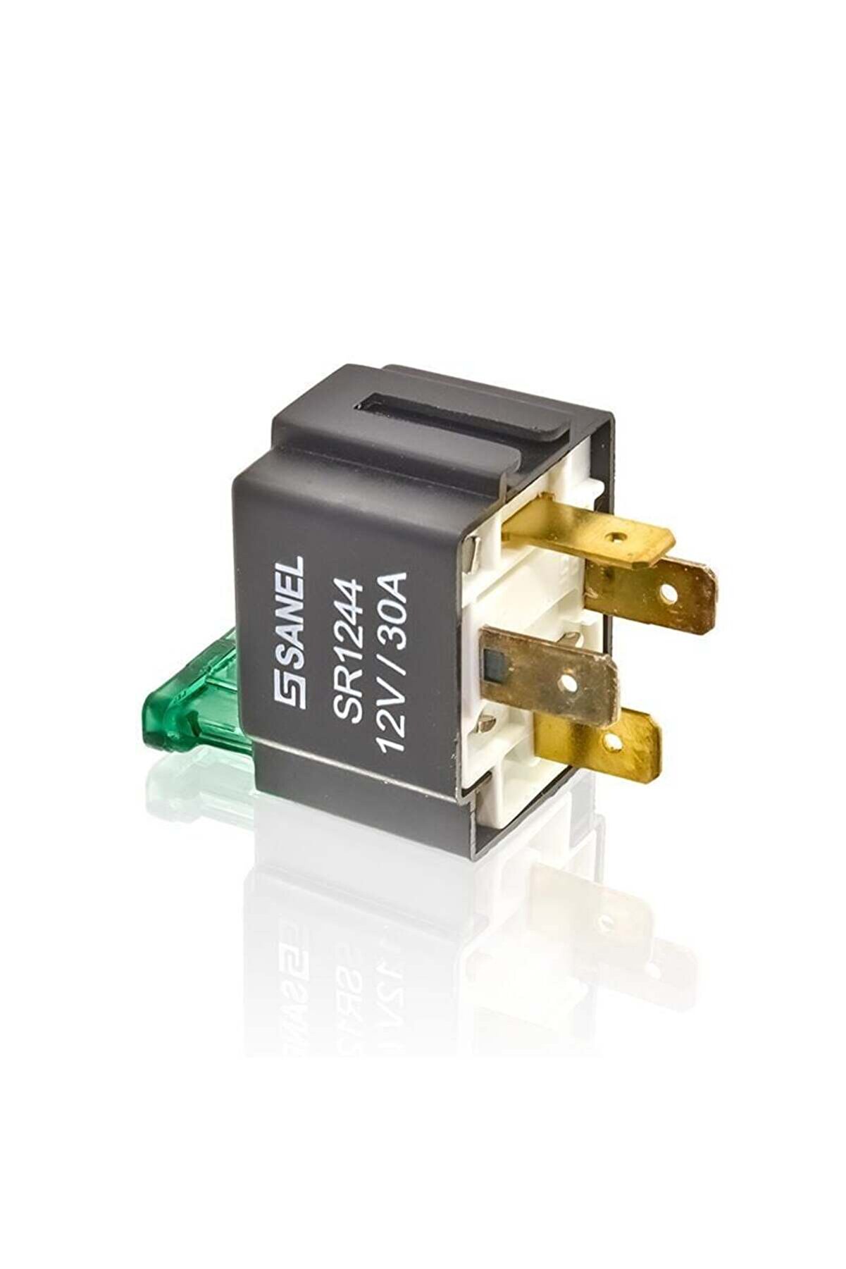 Sanel Mini Röle 12 Volt 30 Amper 4 Uçlu Sigortalı Braketli SR1244