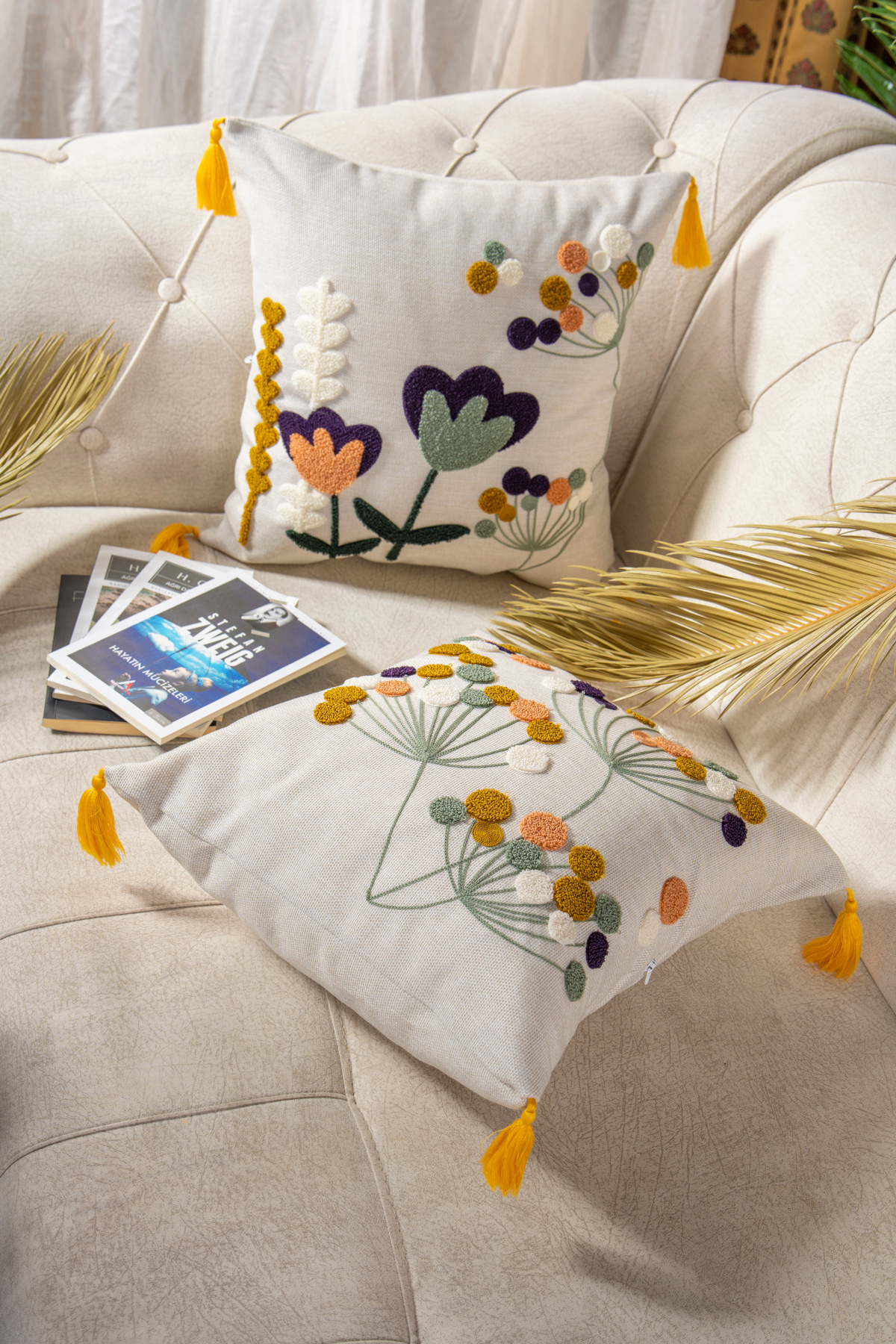 2'li Punç Kırlent,yastık Kılıfı Çok Tercih Edilen Bugi Home Collection