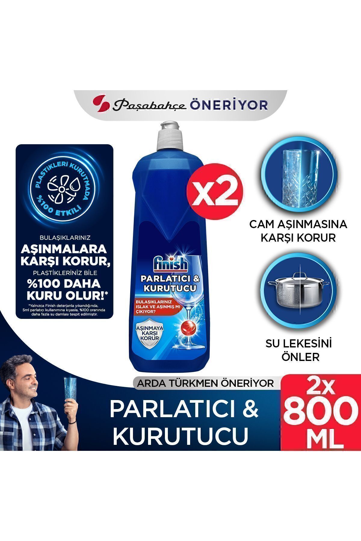 Bulaşık Makinesi  Parlatıcı & Kurutucu   Sıvı  1600 ml (800 ml x 2'li)