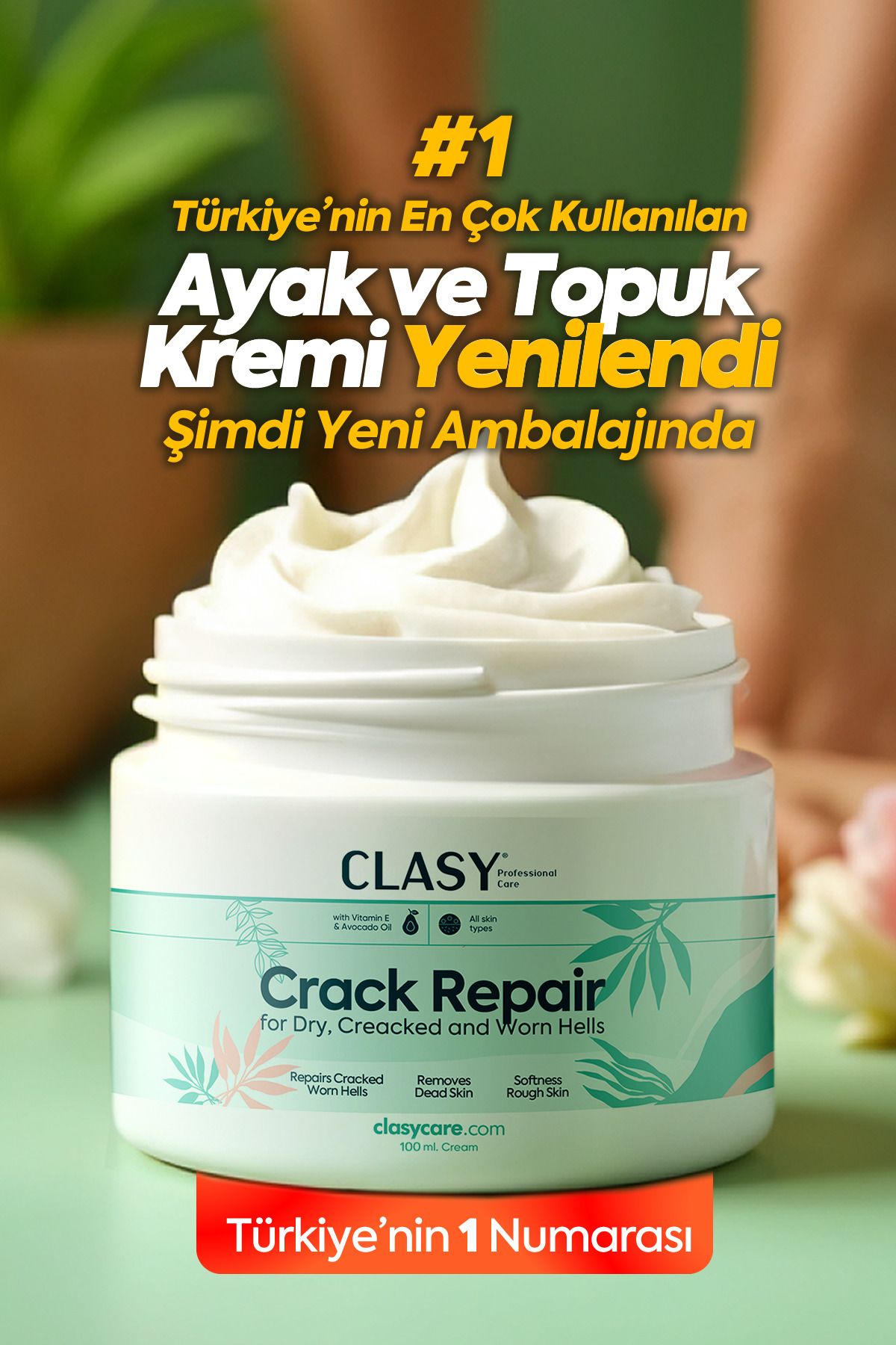 Clasy Krem Crack Repair Cream - Ayak Ve Topuk Çatlak Kremi