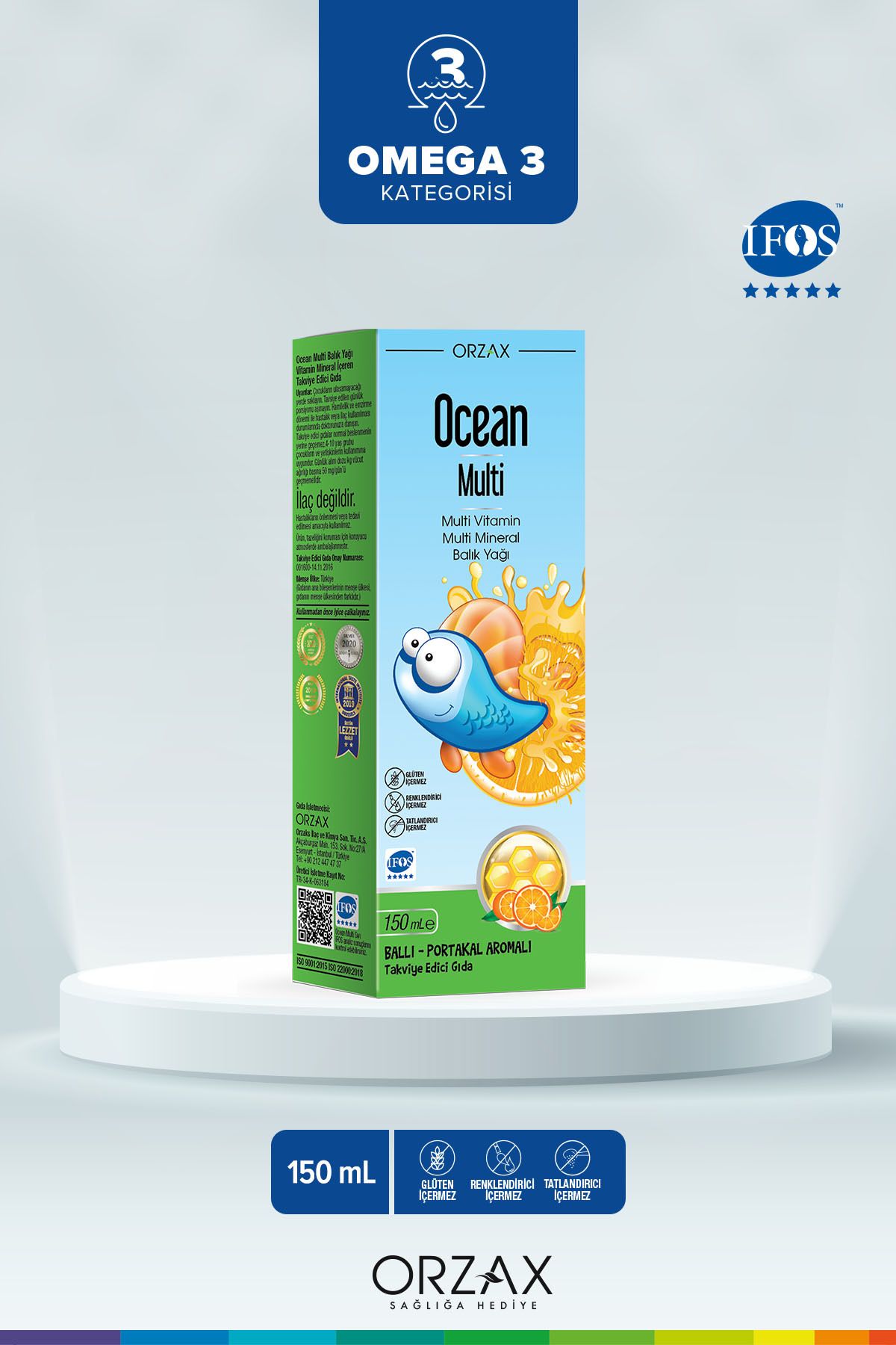 Multi Şurup Ballı Portakal Aromalı Multi Vitamin Mineral Balık Yağı 150 ml