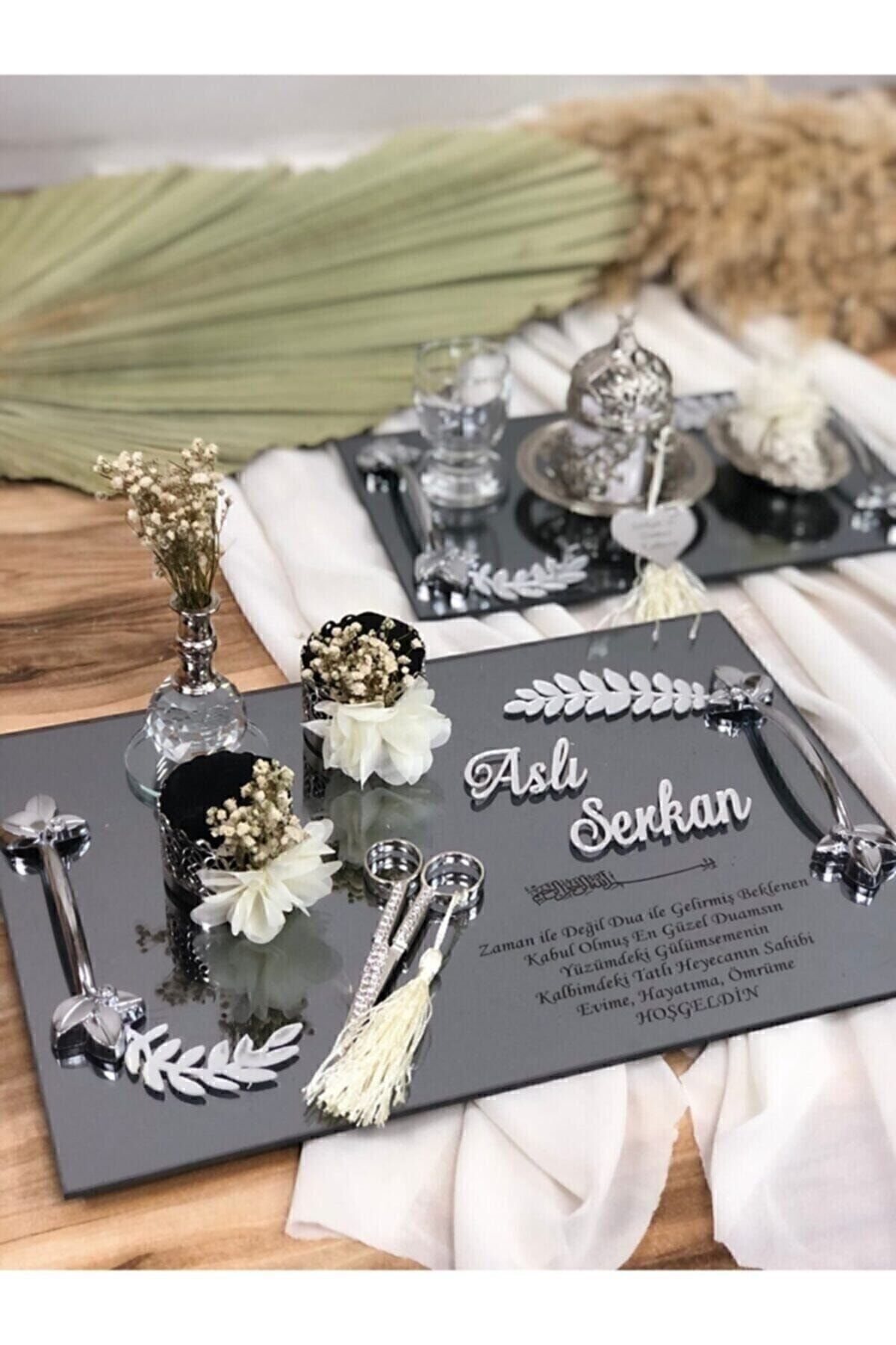 Füme Söz Süslü Söz Nişan Tepsisi Yüzük Yükselticiler Makas Damat Kahve Fincanı Lokumluk Bardak