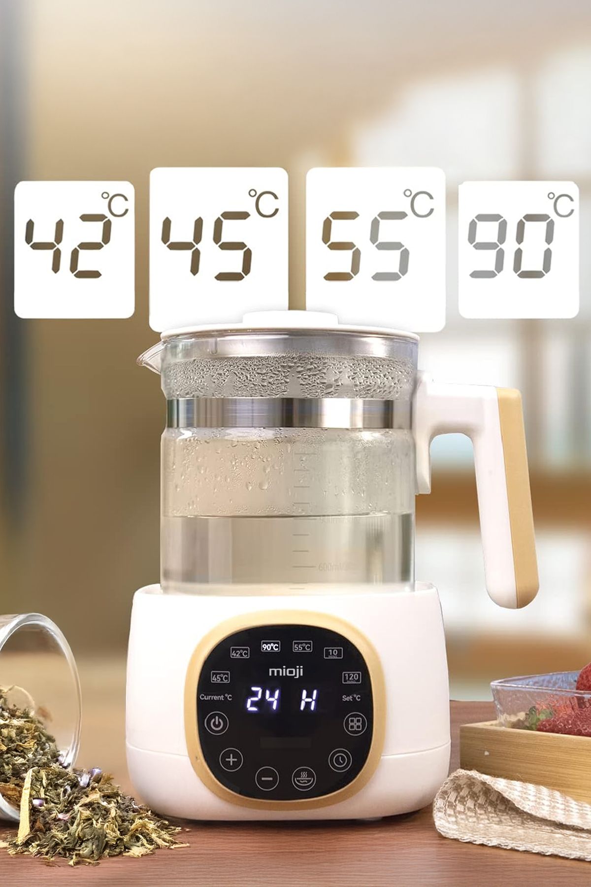 Mio K99 Akıllı Kettle Isı Kontrolü Isı Sabitleme Led Ekranlı Elektrikli kettle