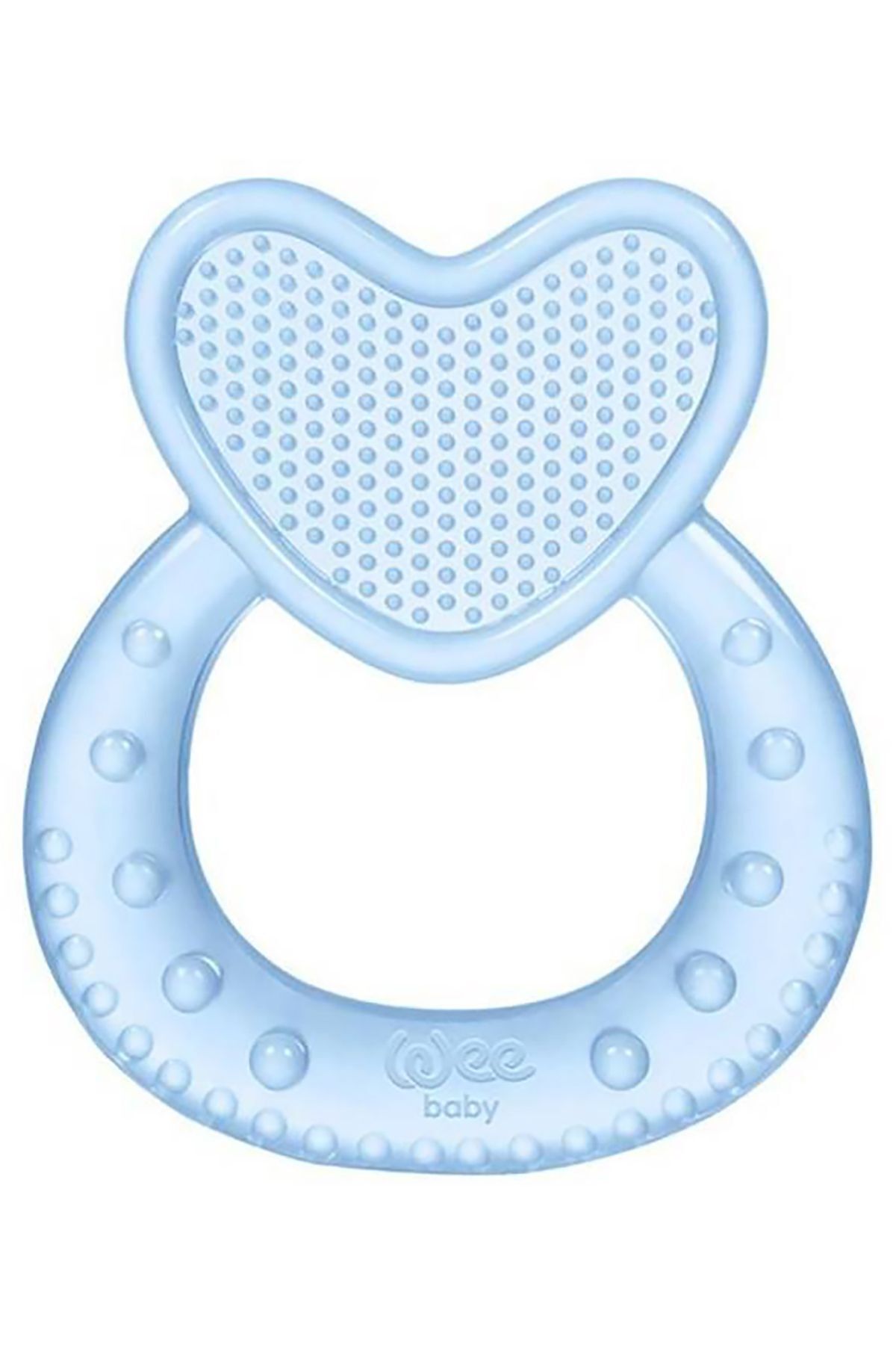 Unisex Bebek Mavi Kalpli Silikon Diş Kaşıyıcı